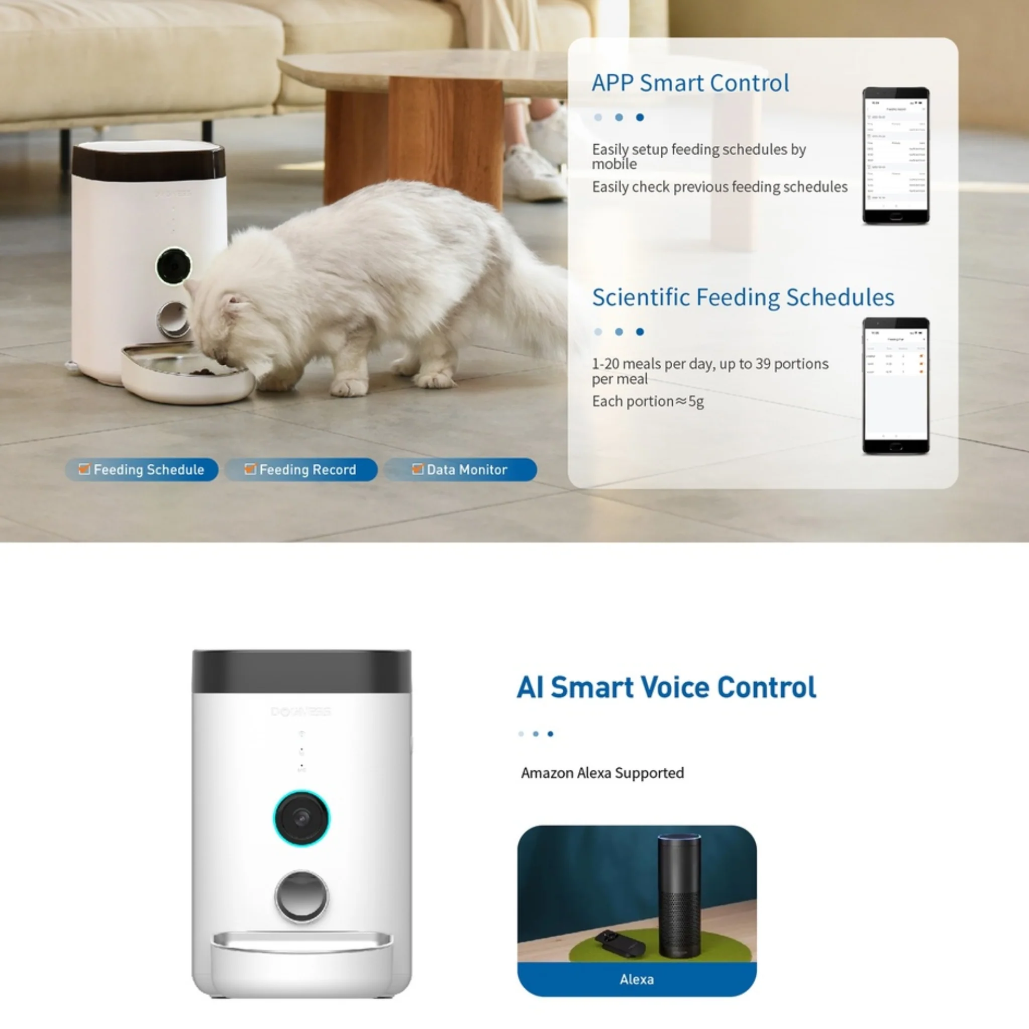 Dogness Panoramic Cam Smart Feeder Pet Food Dispenser App Control- 3.6L - Image 3