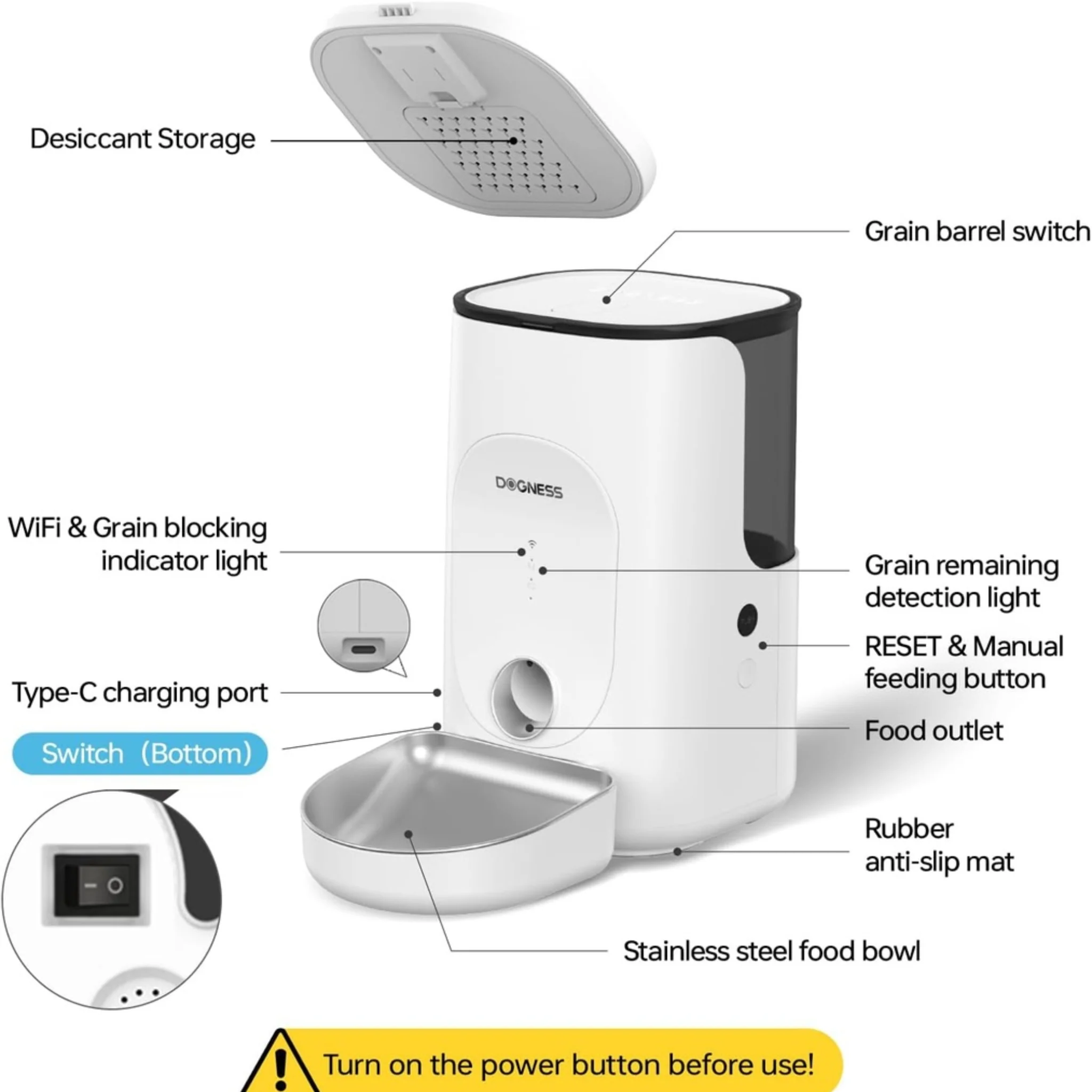 Dogness Rover Smart Feeder For Pets App Controlled White - 4 Liters - Image 4