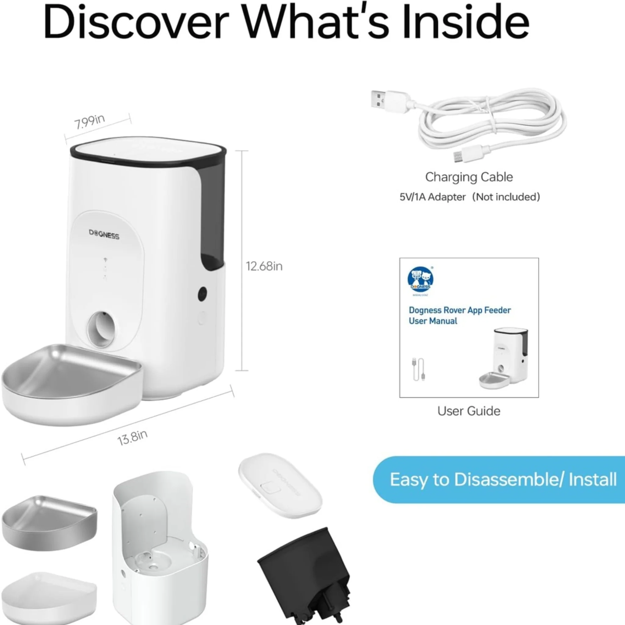 Dogness Rover Smart Feeder For Pets App Controlled White - 4 Liters - Image 7