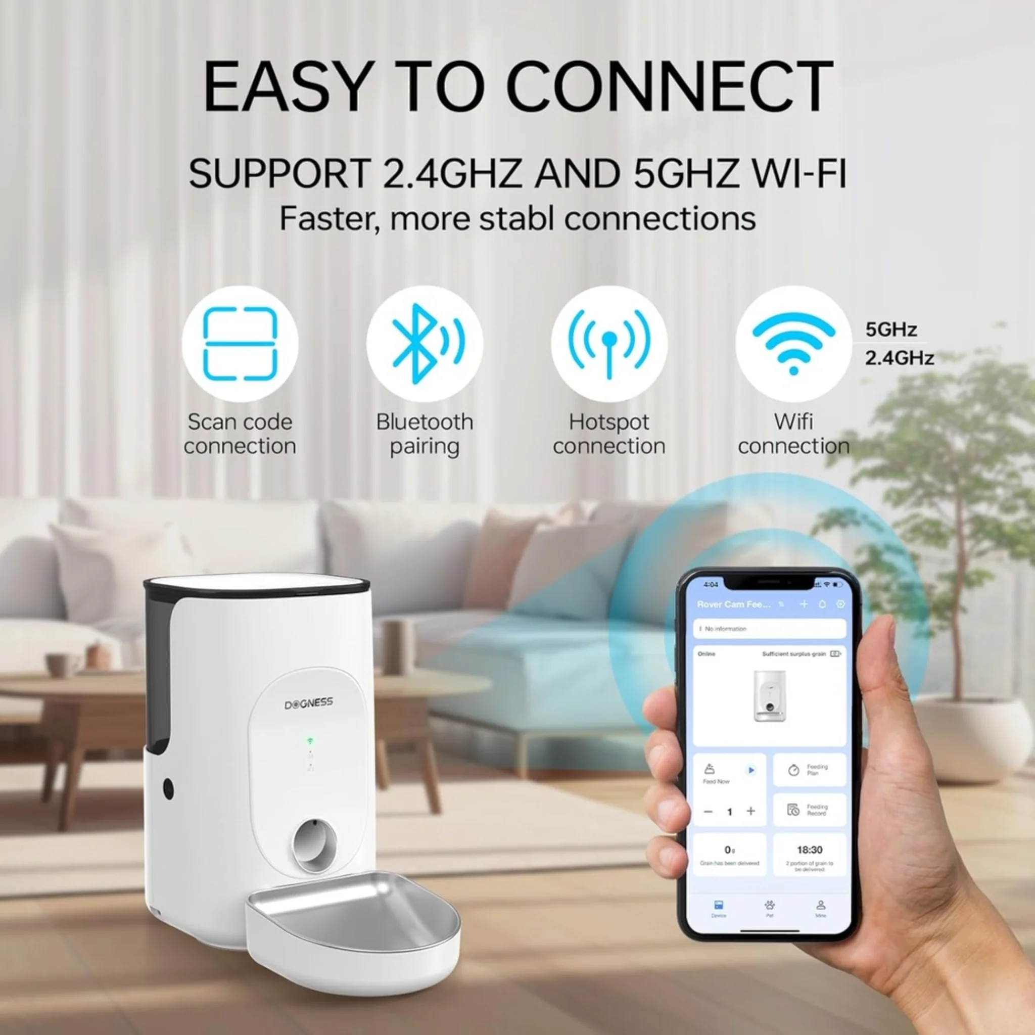 Dogness Rover Smart Feeder For Pets App Controlled White - 4 Liters - Image 8