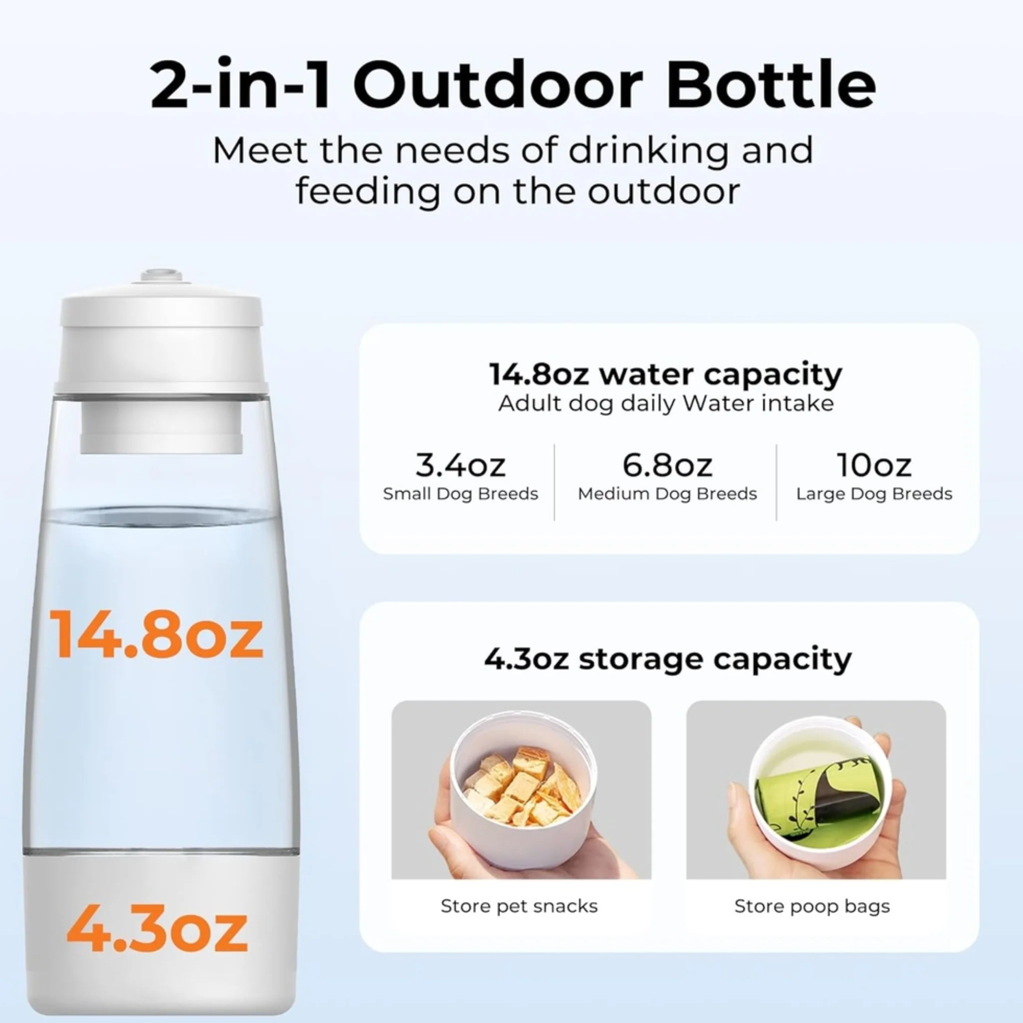 Dogness Dog Water Bottle With Food Storage - Green - Image 8