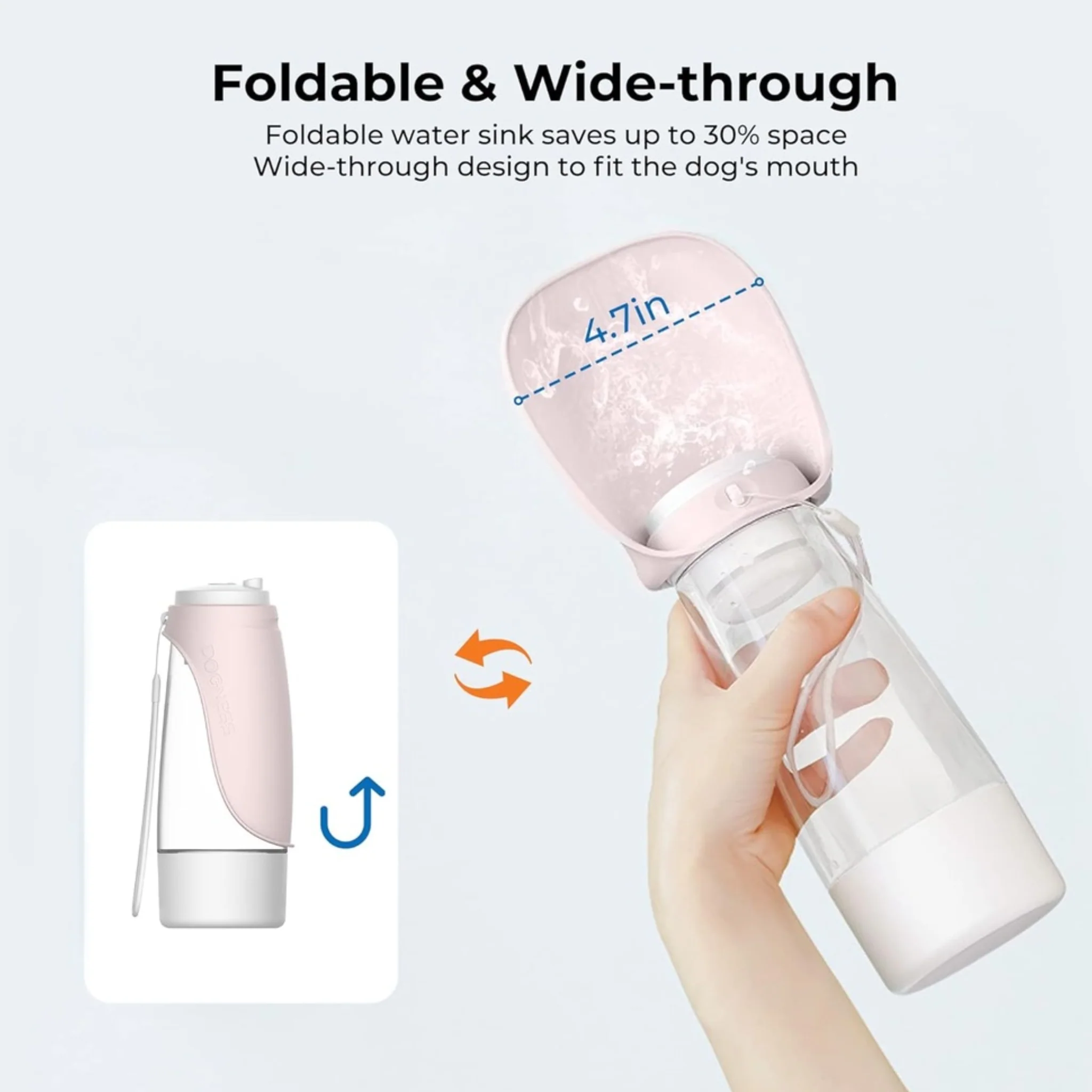 Dogness Dog Water Bottle With Food Storage - Pink - Image 10