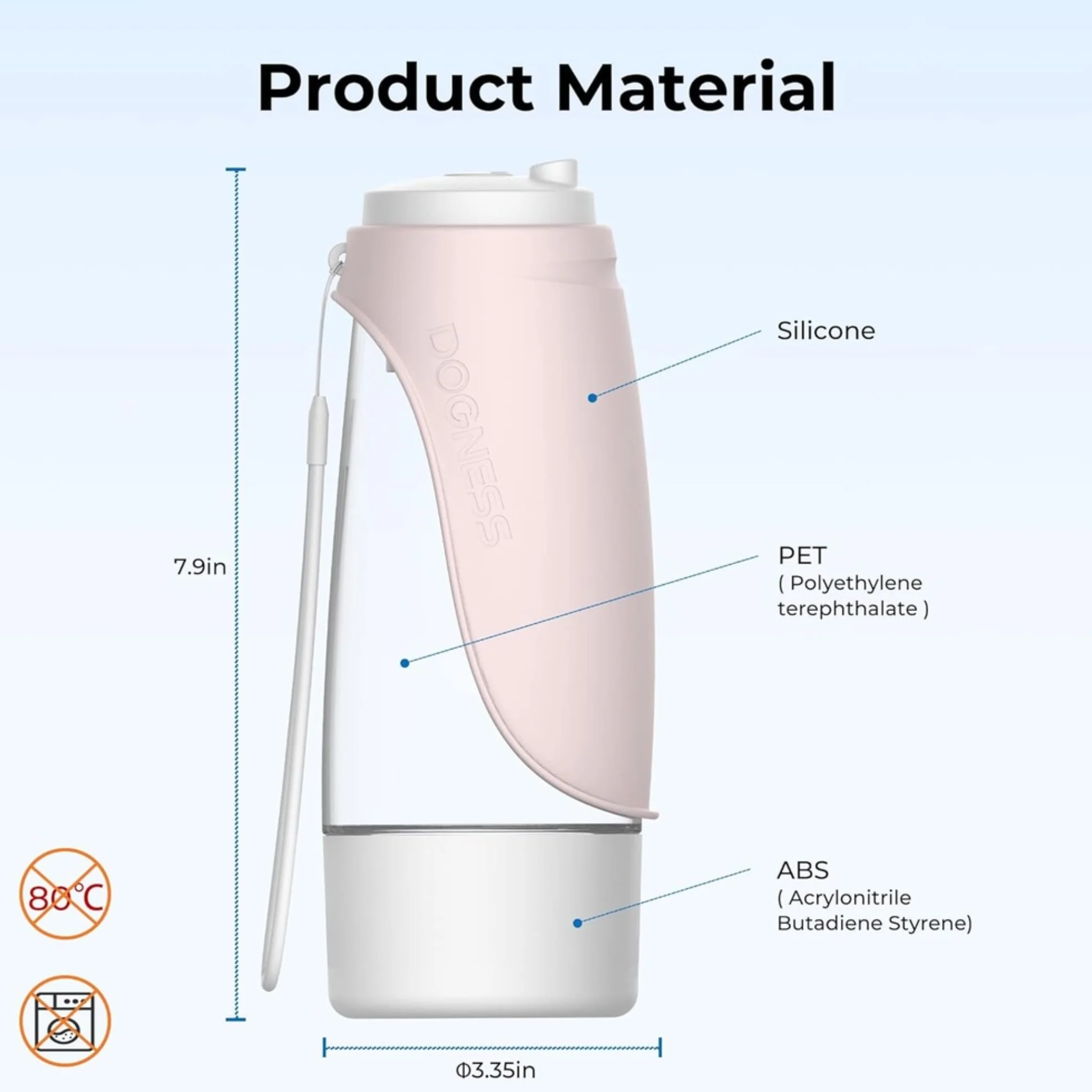 Dogness Dog Water Bottle With Food Storage - Pink - Image 11