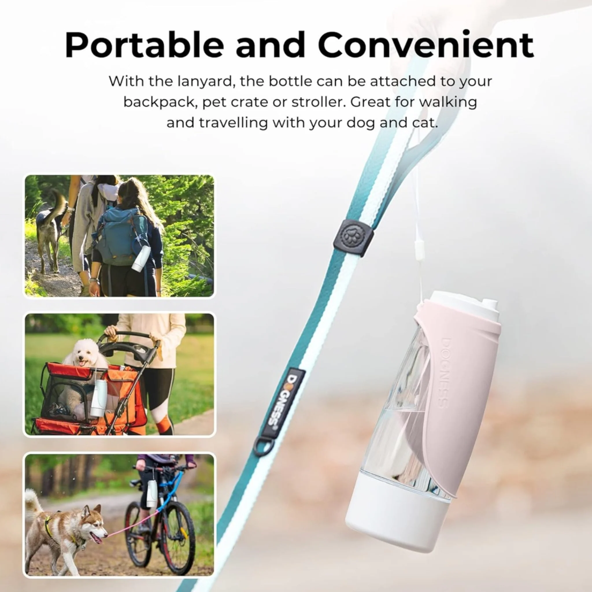 Dogness Dog Water Bottle With Food Storage - Pink - Image 4