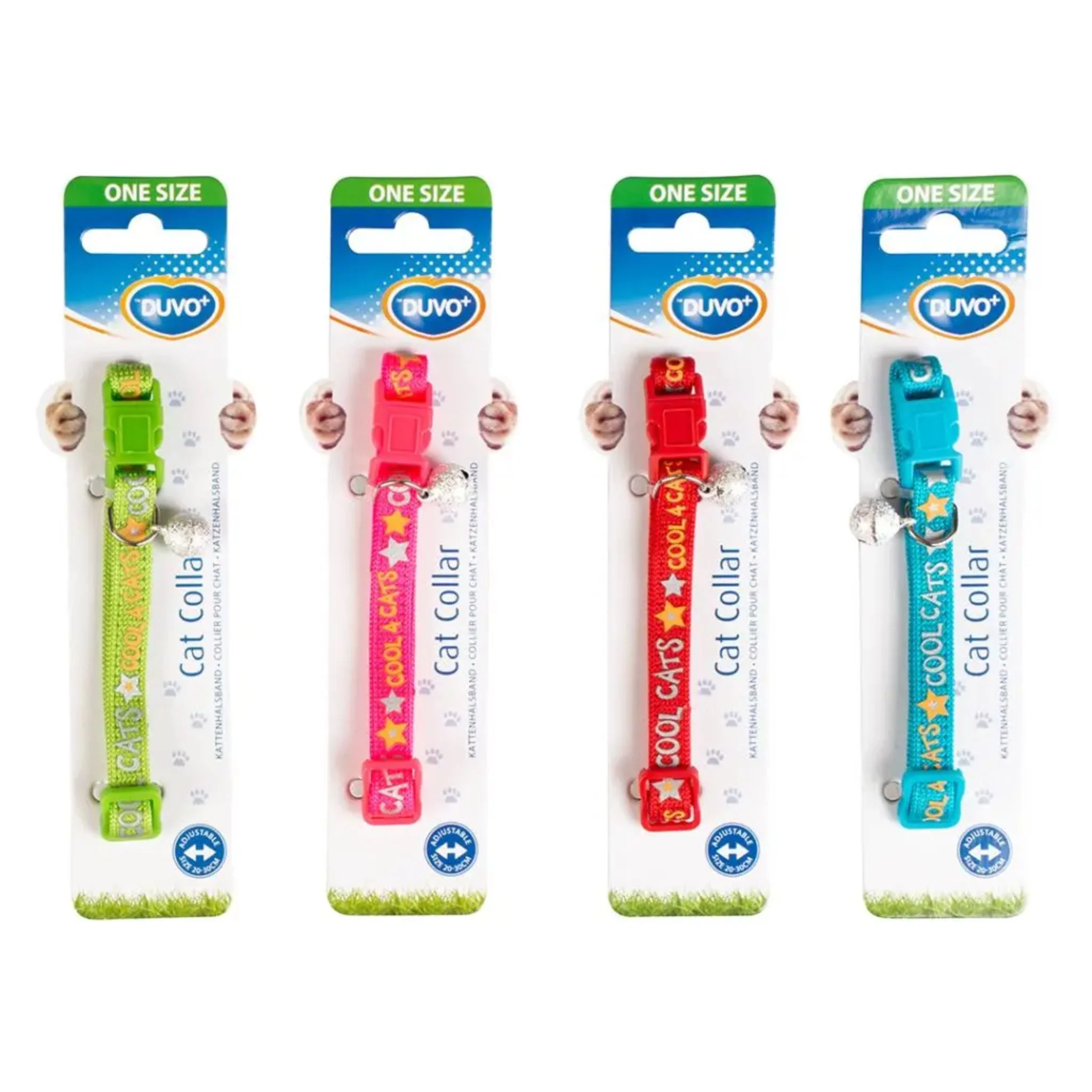 Duvo+ Cat Collar Nylon Mixed Colors With Cool Cats - 20-30cm/10mm - Image 2