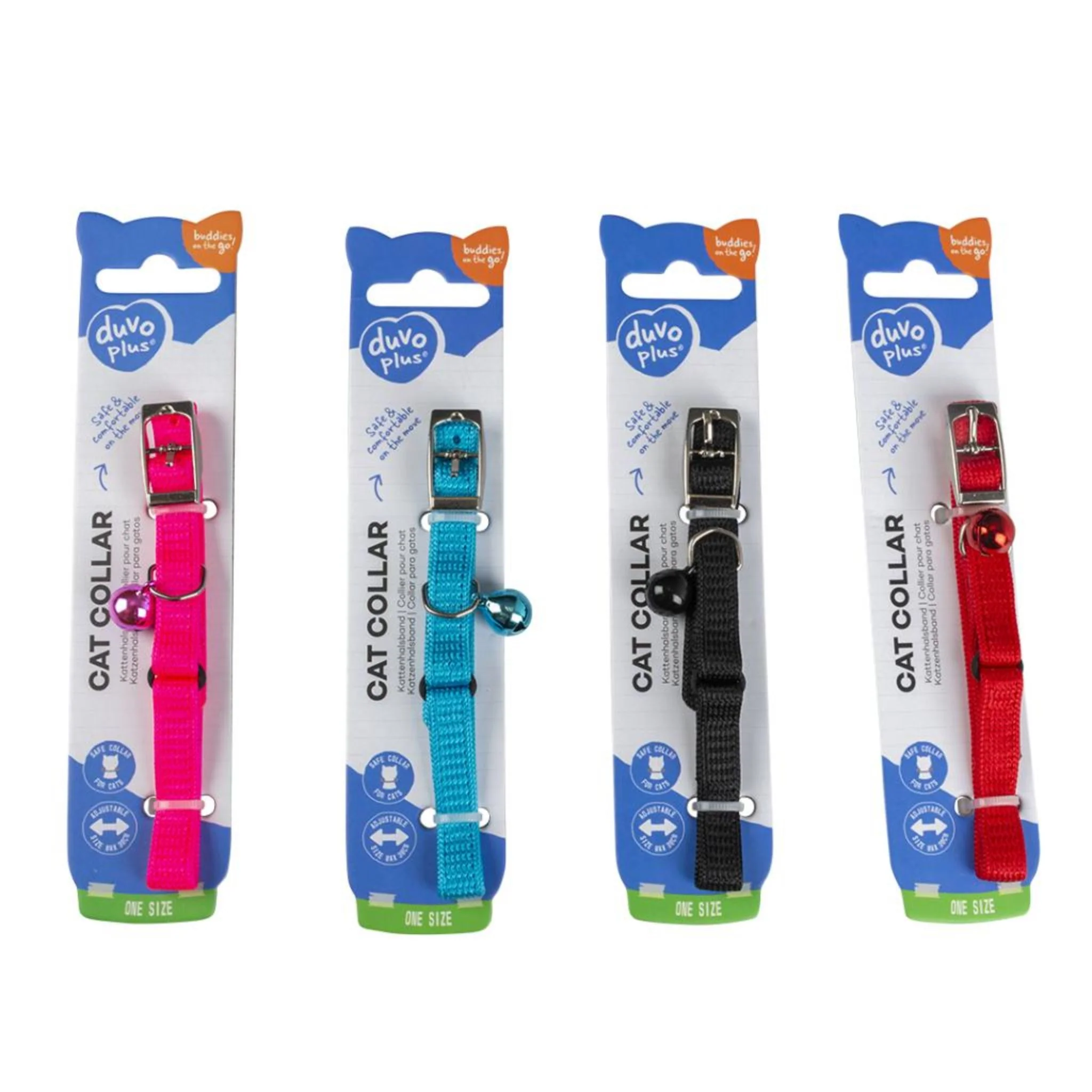 Duvo+ Cat Collar Uni 2 Nylon Mixed Colors - 20-30cm/10mm - Image 2