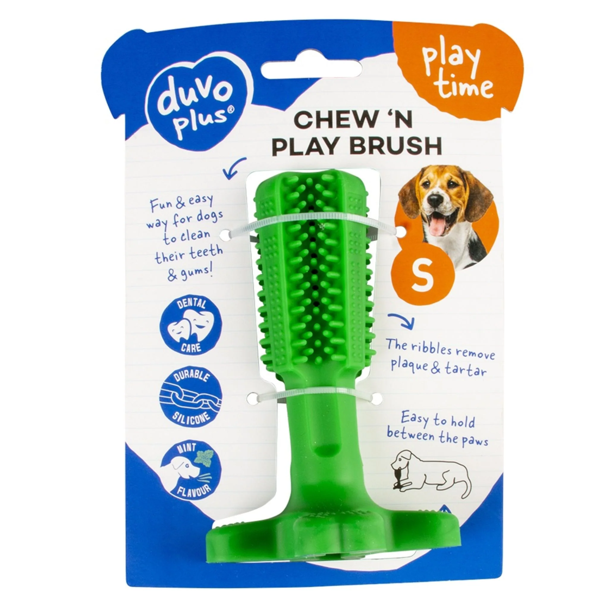 Duvo+ Chew N Play Pet Brush Green - Image 2