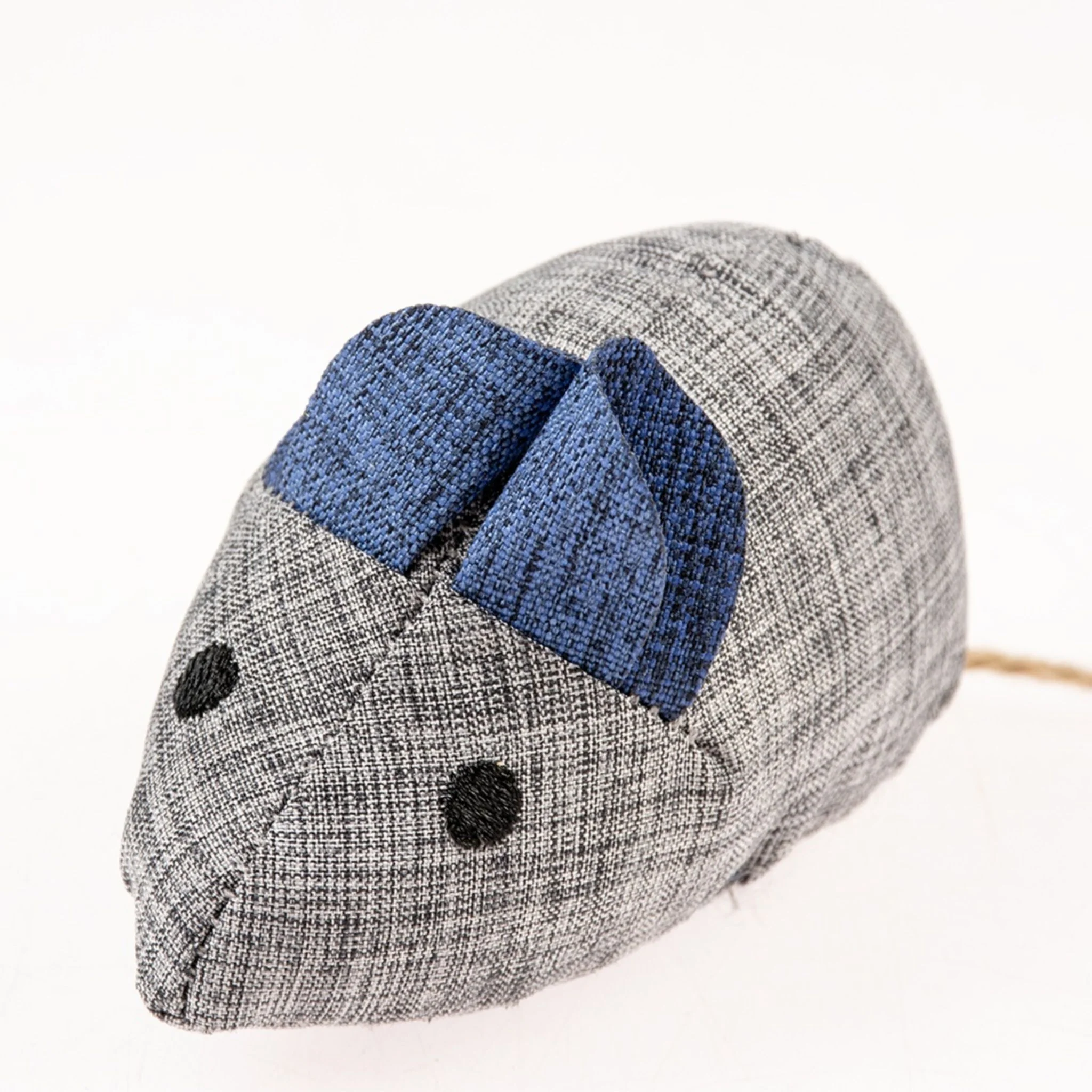 Duvo+ Eco Navy Catnip Mouse Cat Toy Blue/Grey – 8.5cm - Image 3