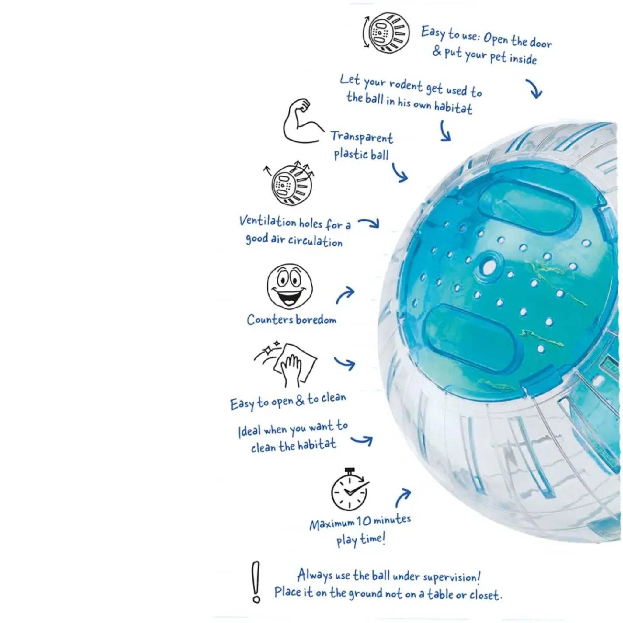 Duvo+ Hamster Ball Blue – M - Image 3