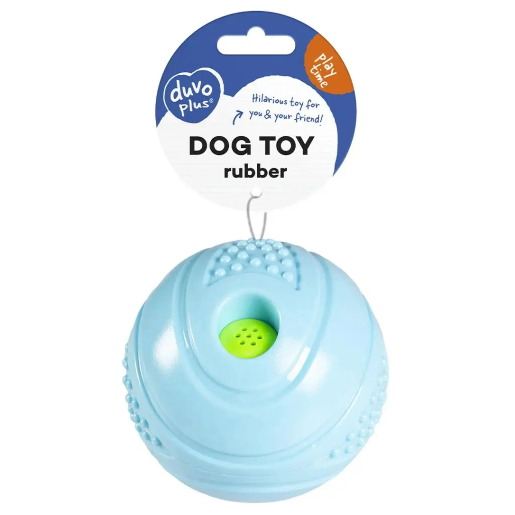 Duvo+ Dog Toy Rubber Giggle Bulby Ball Blue - 12.8x12.8x12.8cm - Image 2