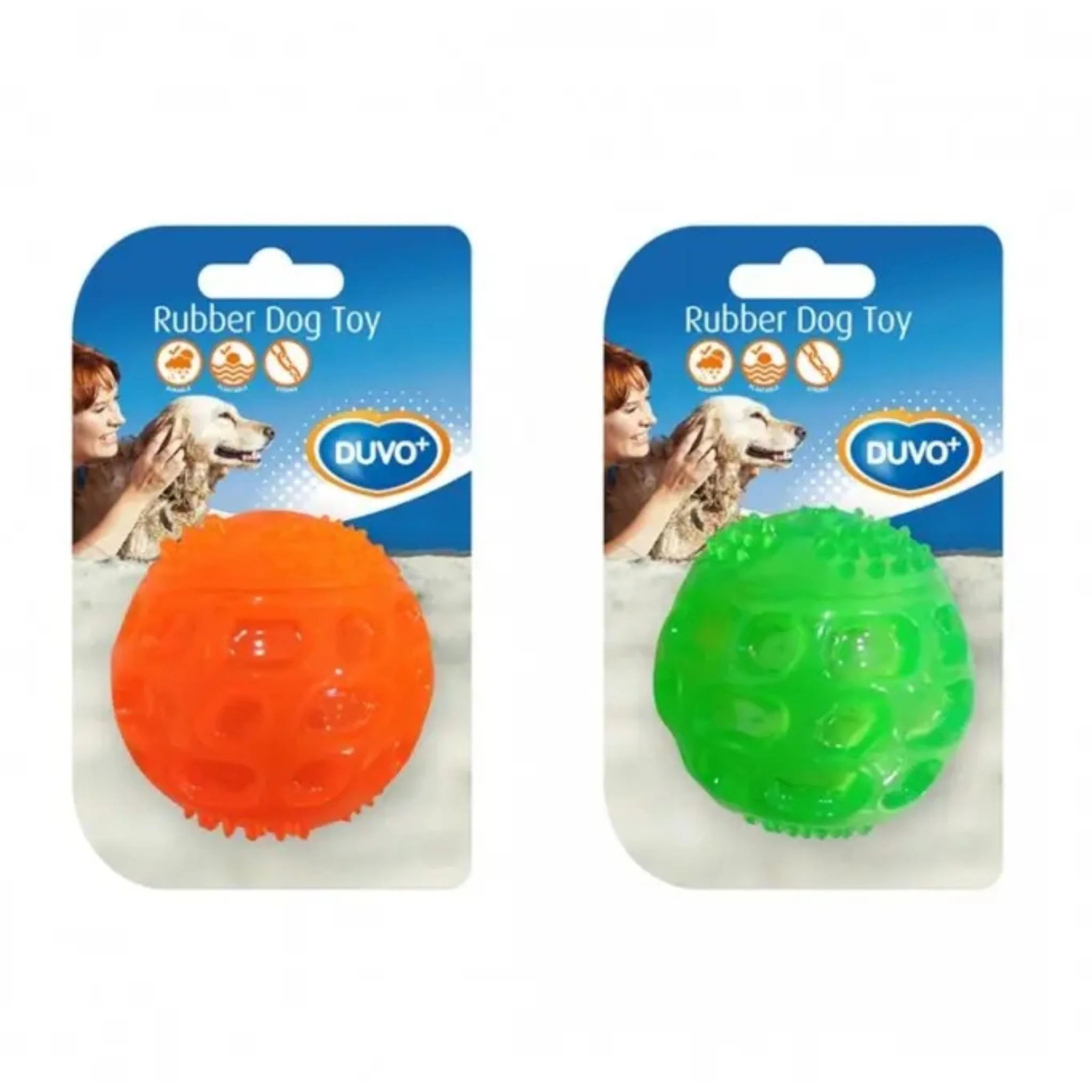 Duvo+ TPR Ball Squeaky Orange/Green - 5.5cm - Image 2