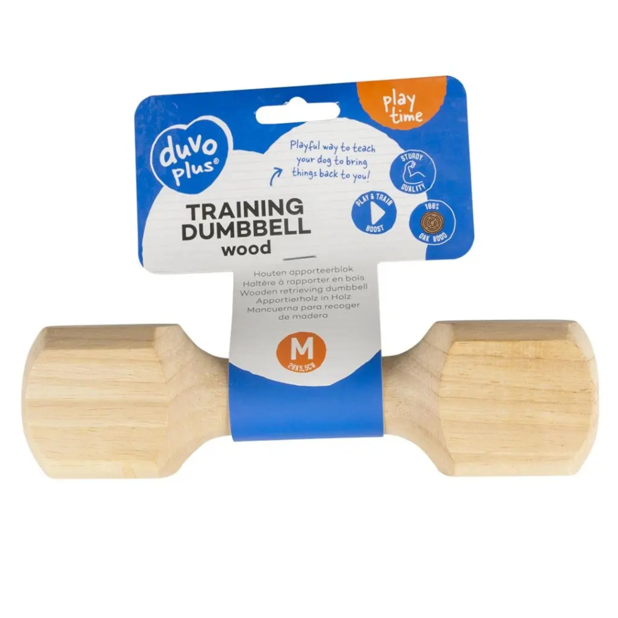 Duvo+ Wooden Retrieving Dumbbell Dog Toy - 20cm - Image 2