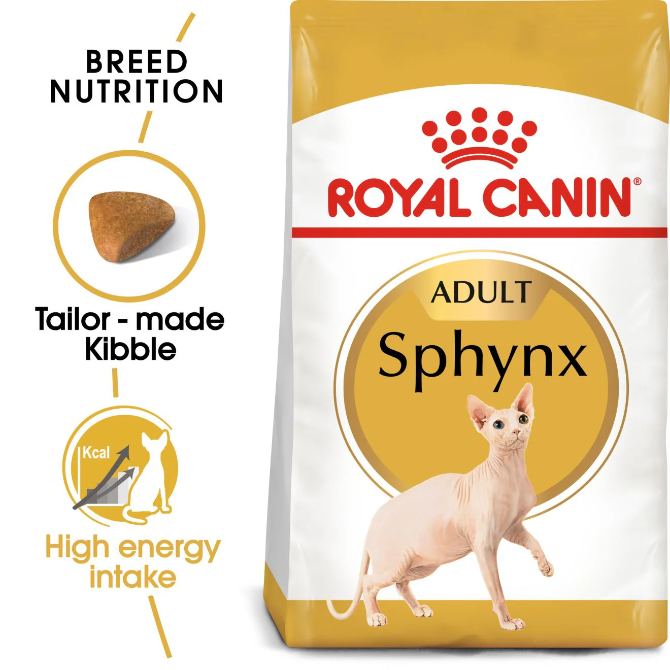 Royal Canin Feline Breed Nutrition Sphynx Adult Cat Dry Food - 2kg - Image 2