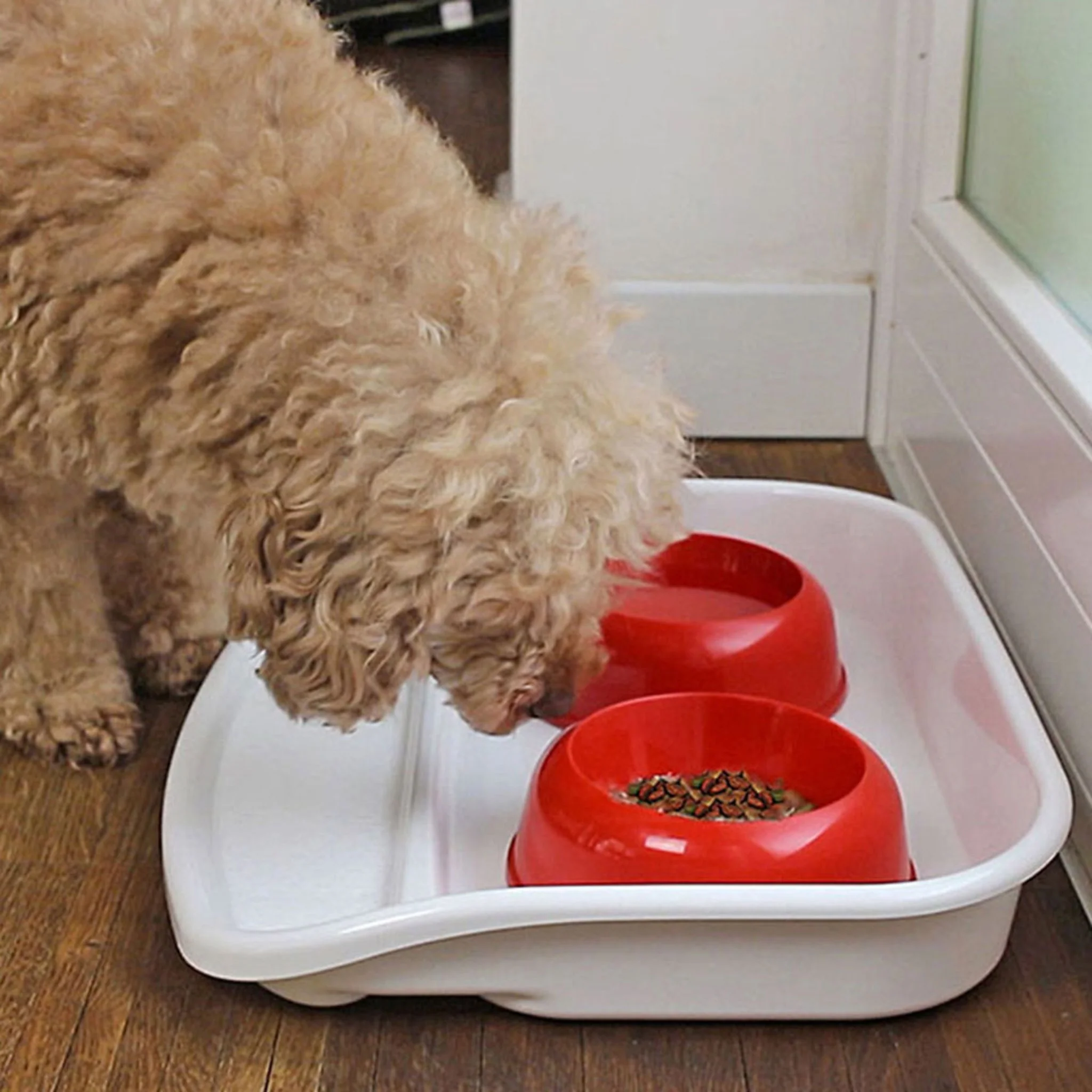Ferplast Lindo Pets Plastic Bowls With Tray - 44.5 X 34 X H 7cm - 600ml - Image 2