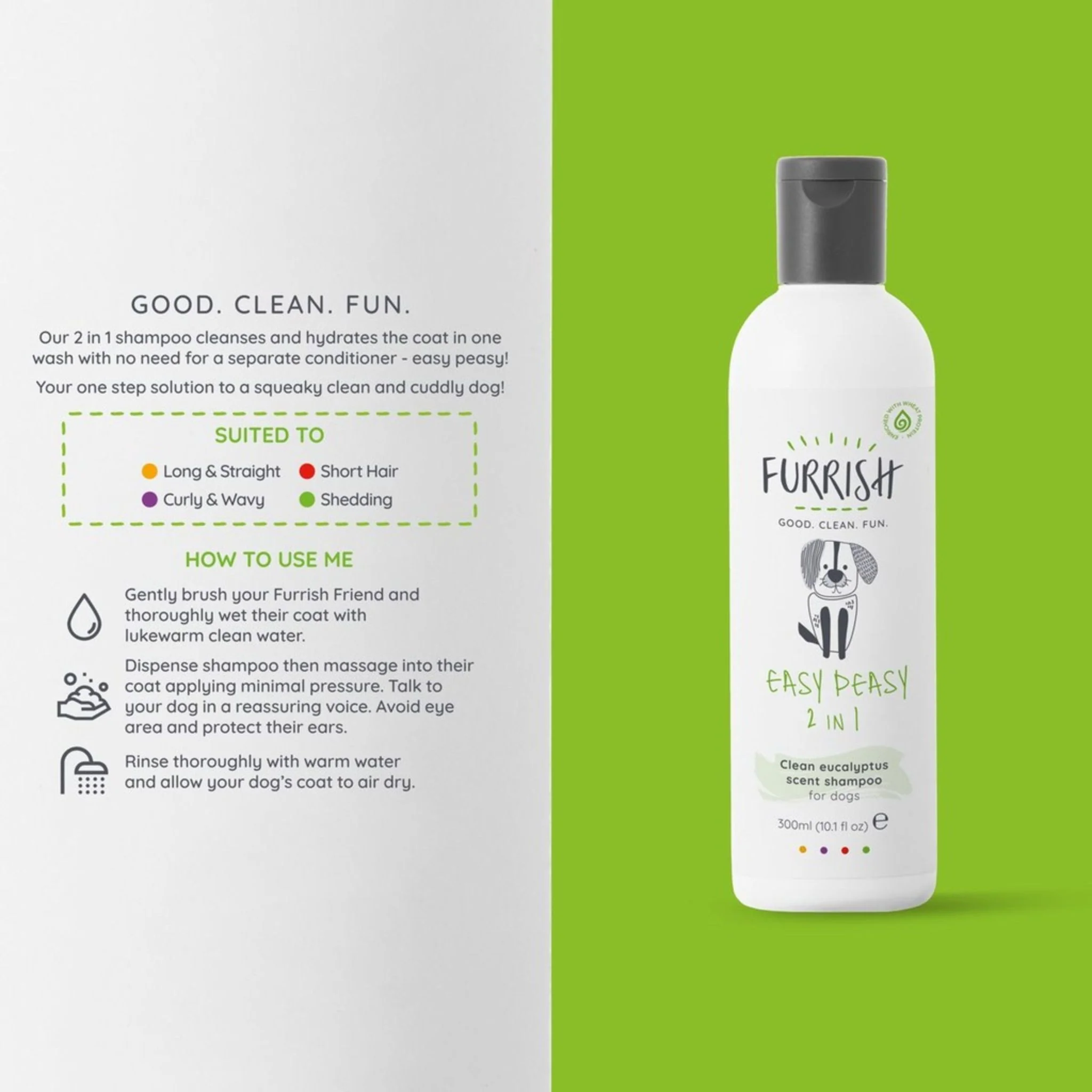 Furrish Easy Peasy 2-In-1 Pet Shampoo – 300ml - Image 3