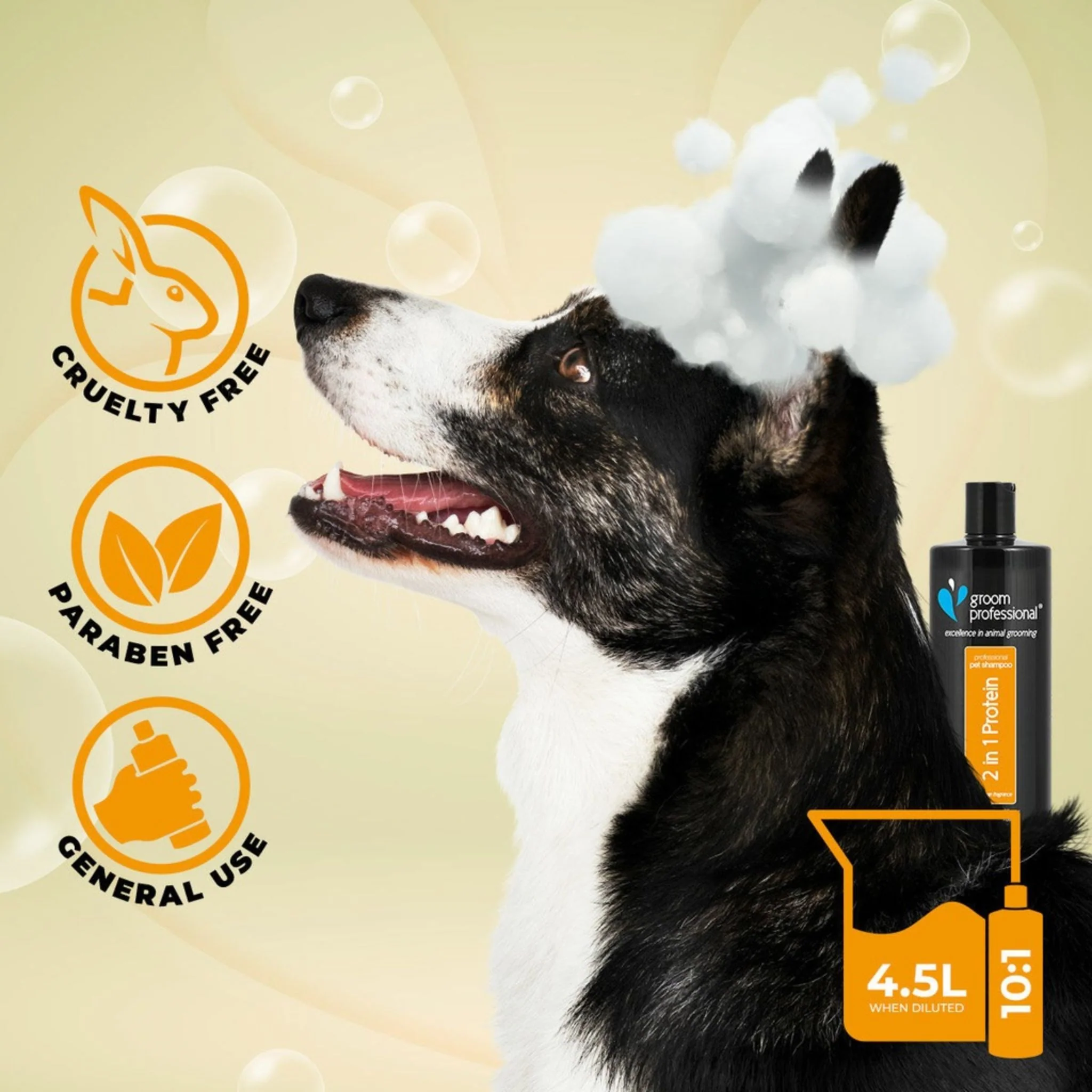 Groom Professional 2 In 1 Protein Dog Shampoo + Conditioner  - 450 ml - Image 2