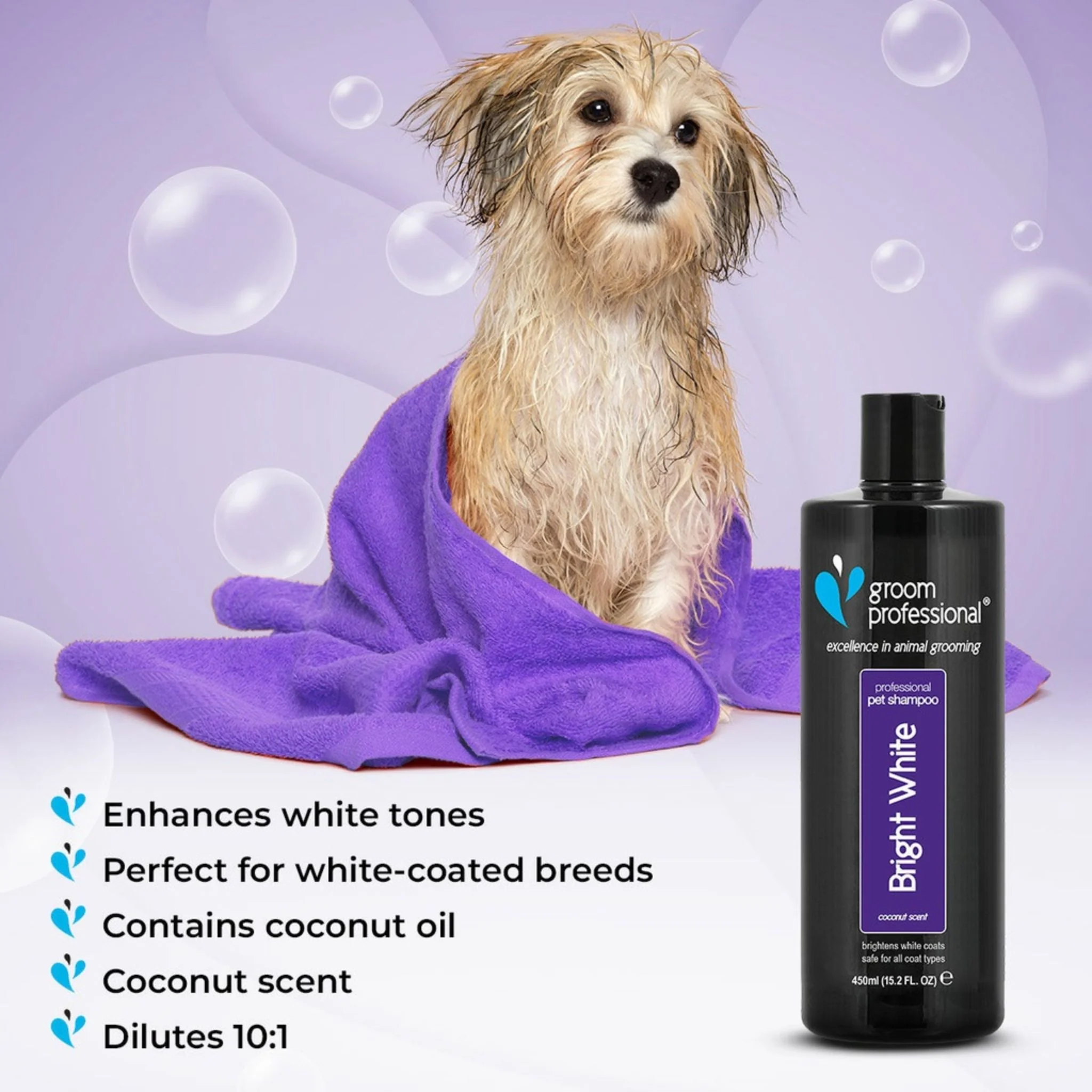 Groom Professional Bright White Shampoo For Dog - 450ml - Image 3