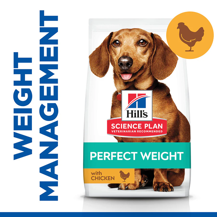 Hills Science Plan Perfect Weight Small & Mini Adult Dog Dry Food With Chicken - 1.5Kg - Image 2