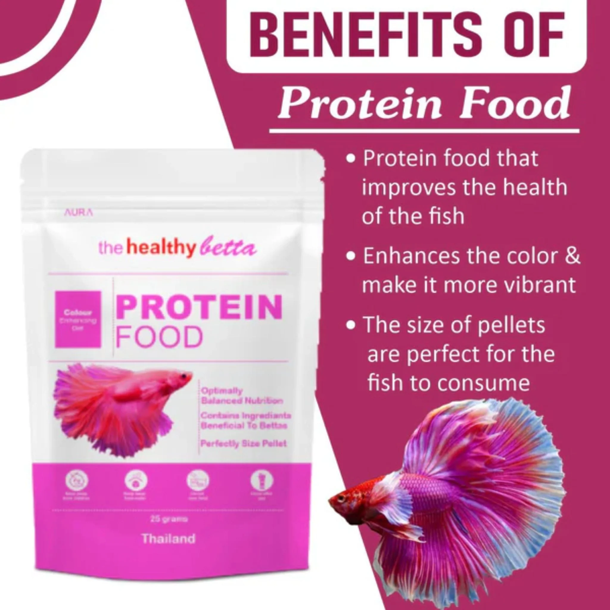 Horizone Aura Betta Protein Fish Food – 25g - Image 3
