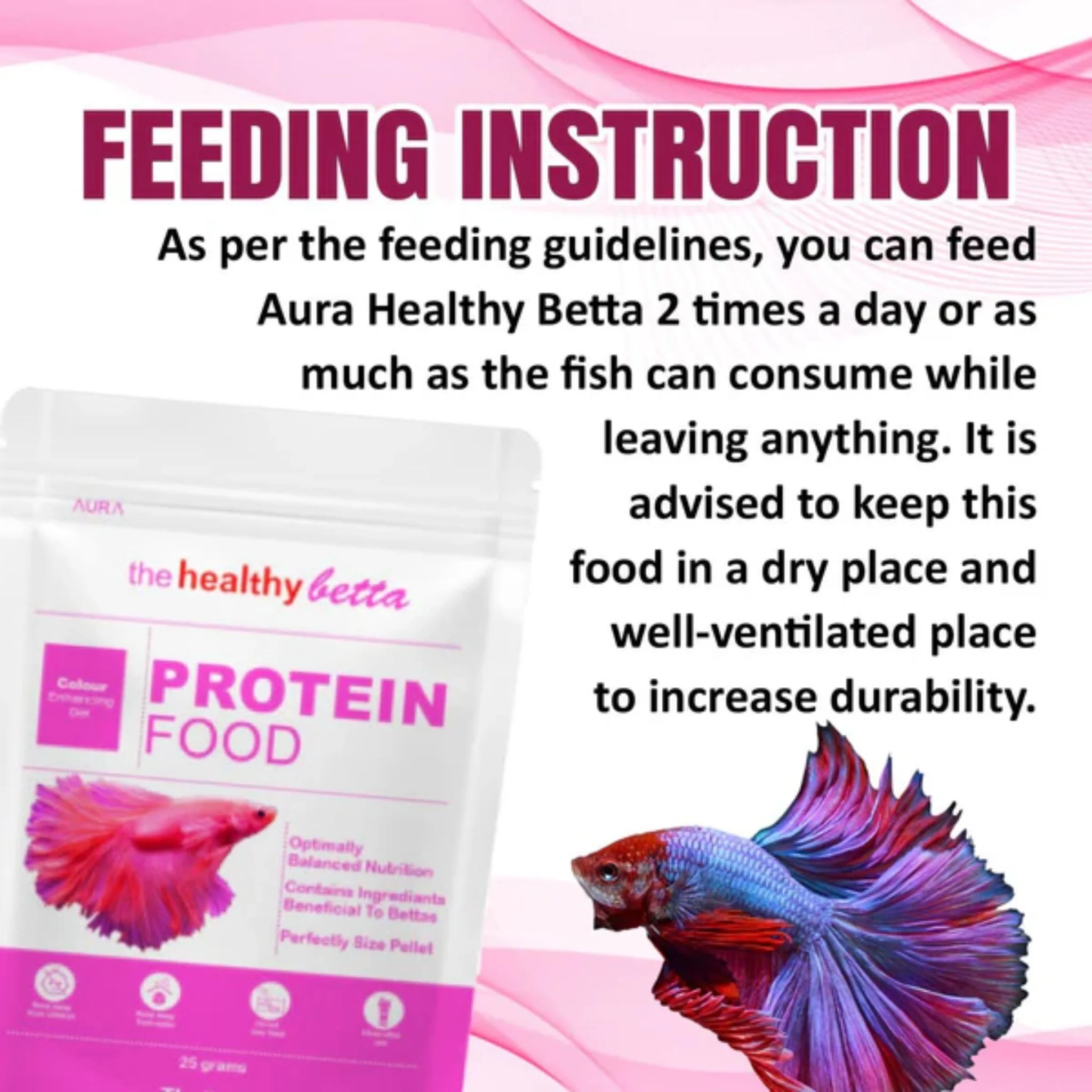 Horizone Aura Betta Protein Fish Food – 25g - Image 5