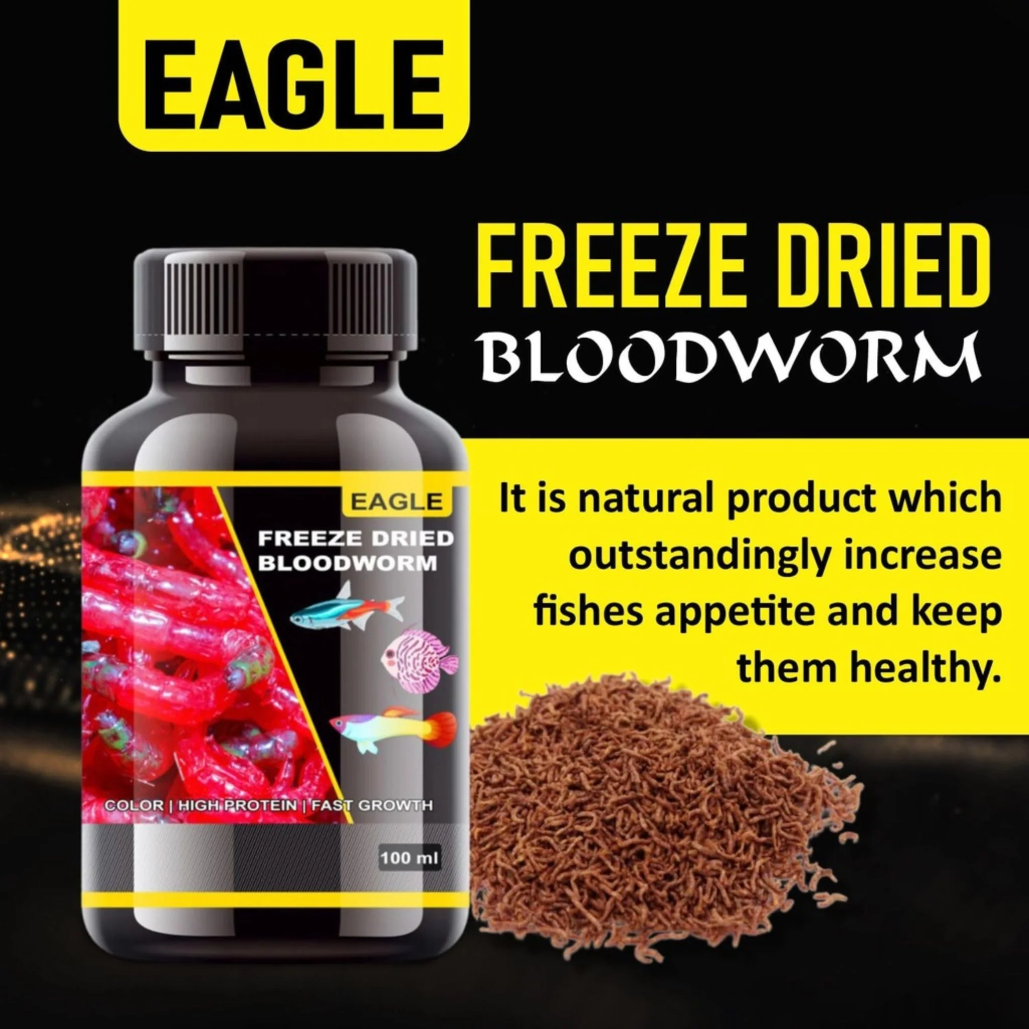Horizone Eagle Freeze-Dried Blood Worms – 100ml - Image 4