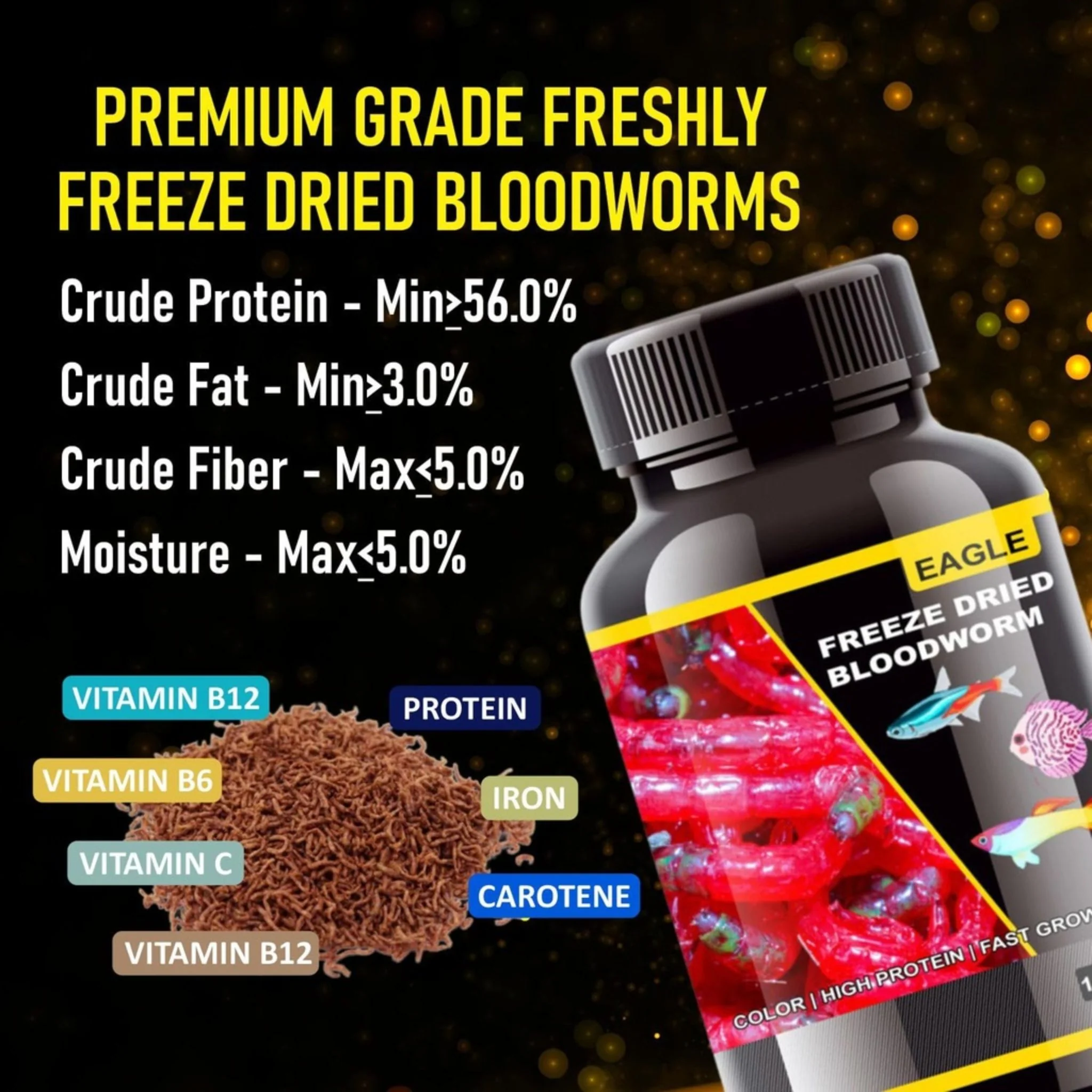 Horizone Eagle Freeze-Dried Blood Worms – 100ml - Image 5