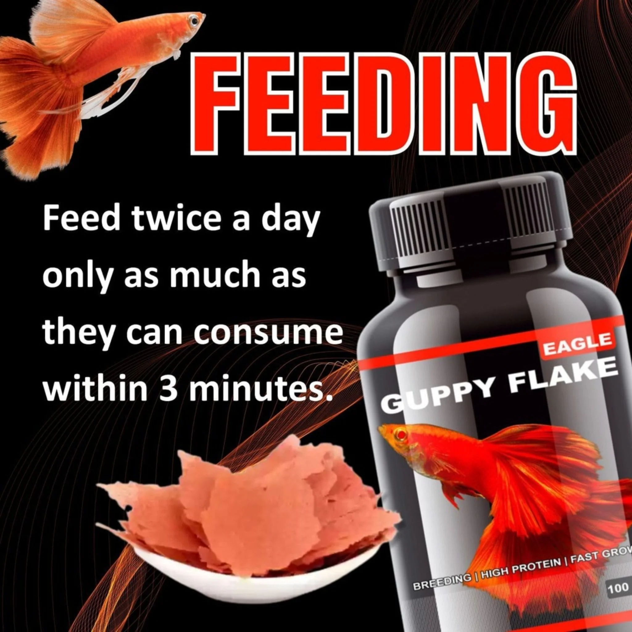 Horizone Eagle Guppy Flakes Fish Food – 100ml - Image 5