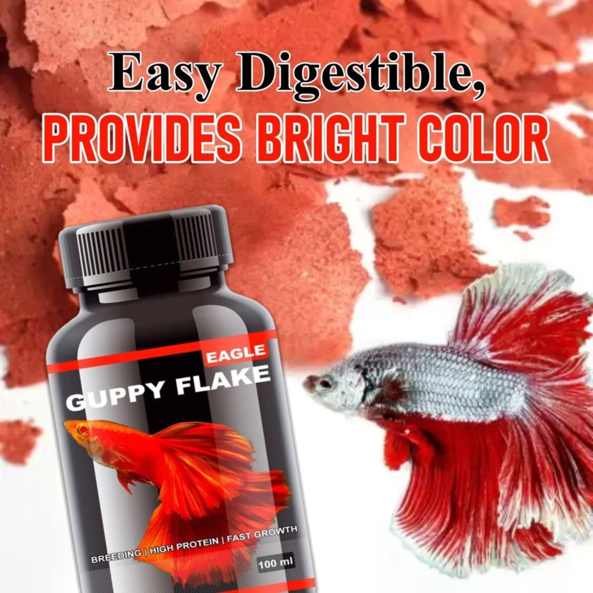 Horizone Eagle Guppy Flakes Fish Food – 100ml - Image 6