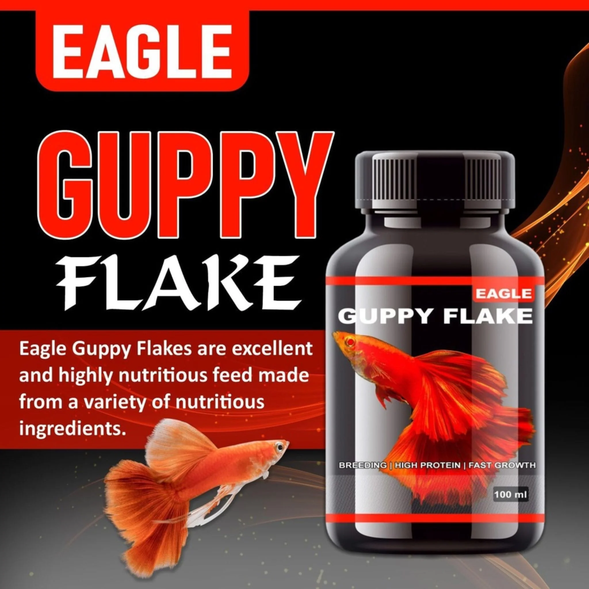 Horizone Eagle Guppy Flakes Fish Food – 100ml - Image 7