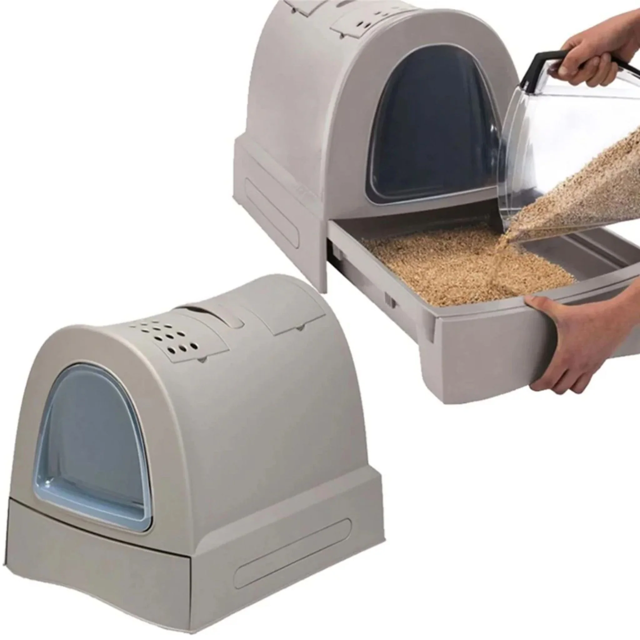 Imac Zuma Cat Litter Box With Hood - 40x56x42.5cm - Image 5