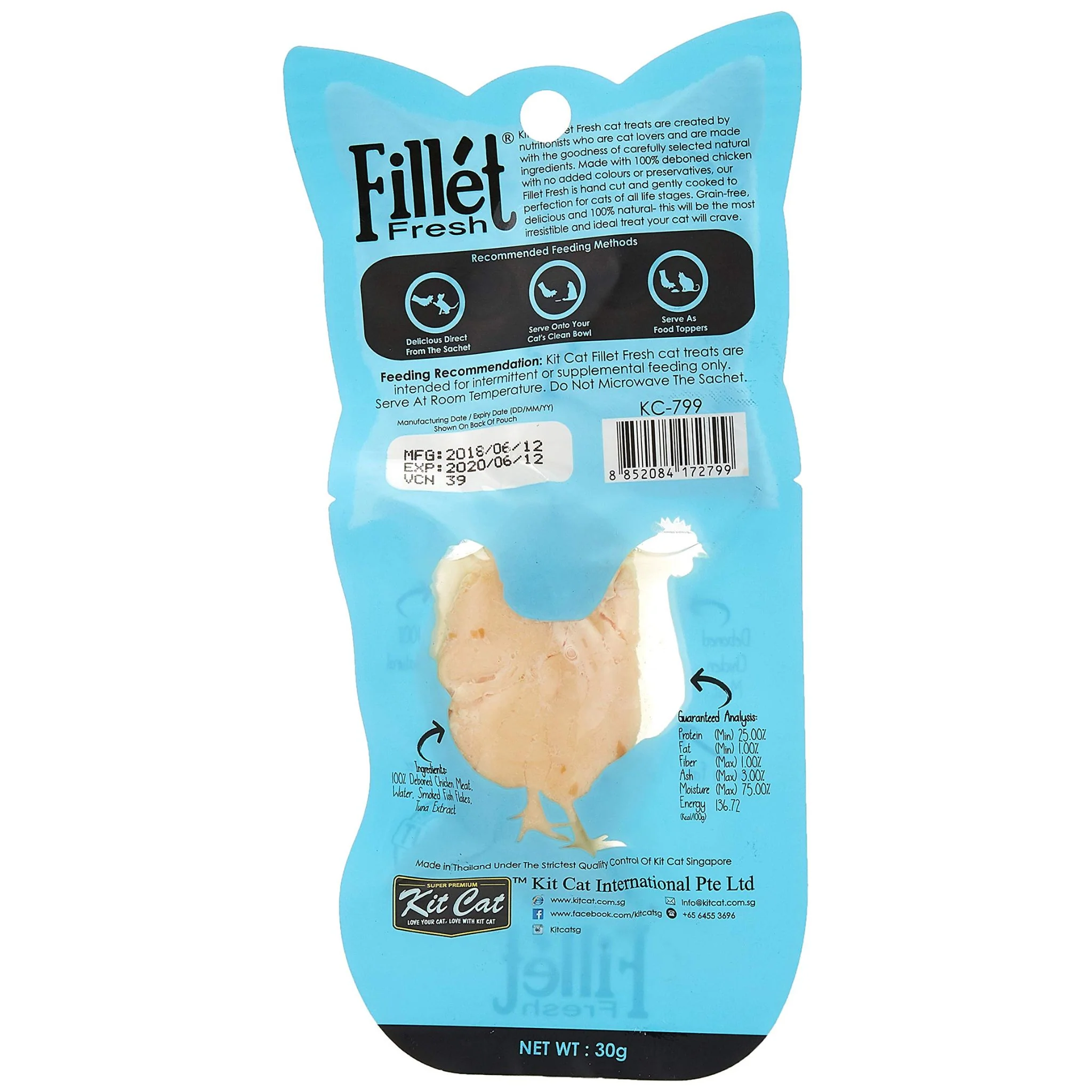 Kit Cat Fillet Fresh Chicken & Smoked Fish Cat Treats - 30G - Image 2