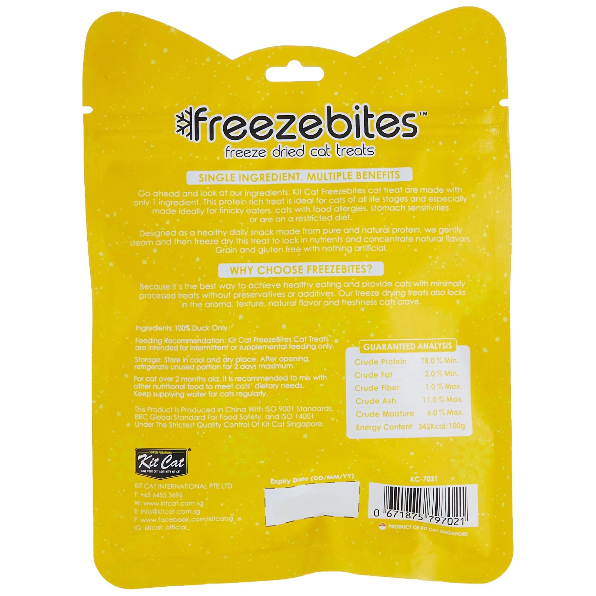 Kit Cat Freeze Bites Duck Cat Treats - 15g - Image 2