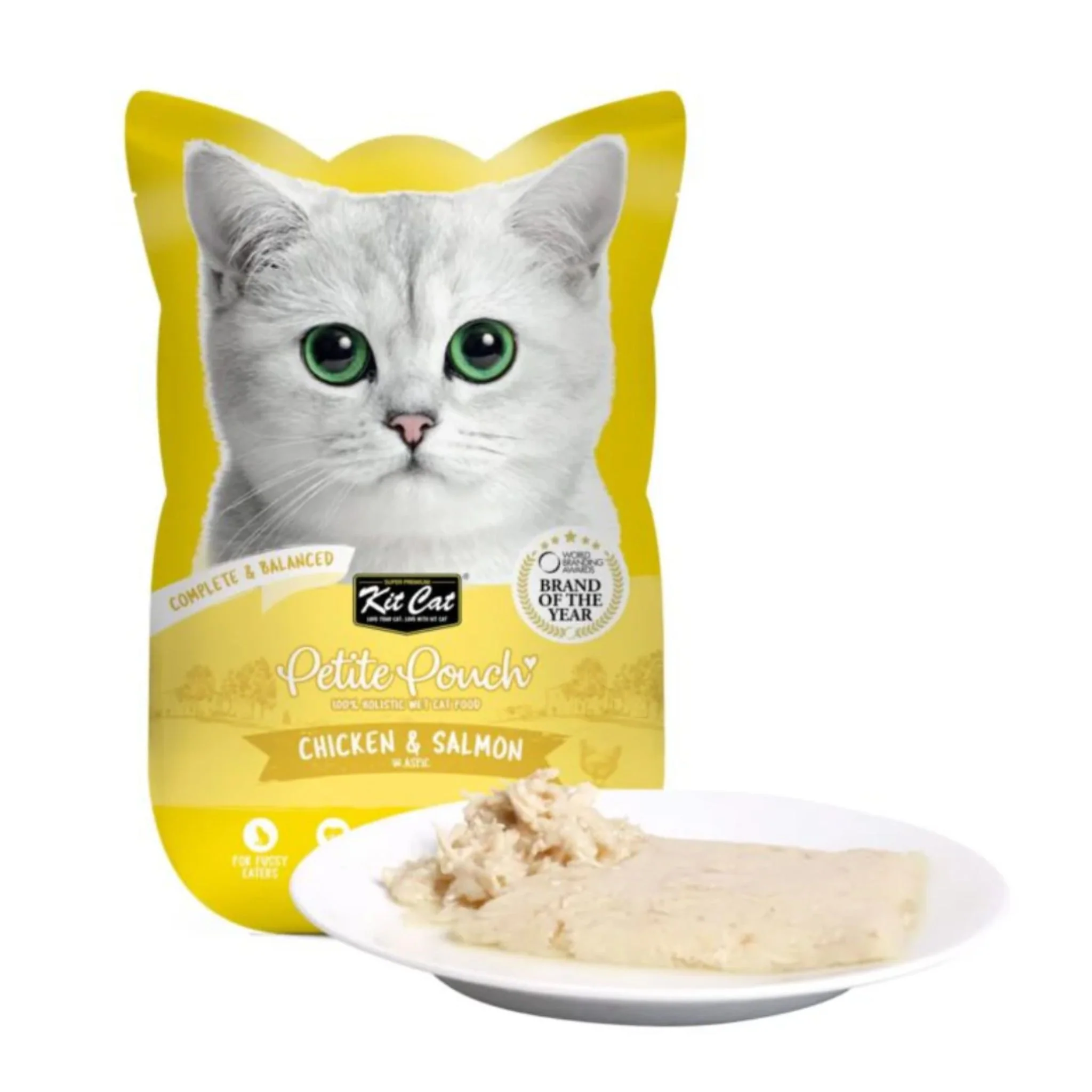 Kit Cat Petite Pouch - Chicken & Salmon In Aspic Wet Cat Food 70G - Image 2