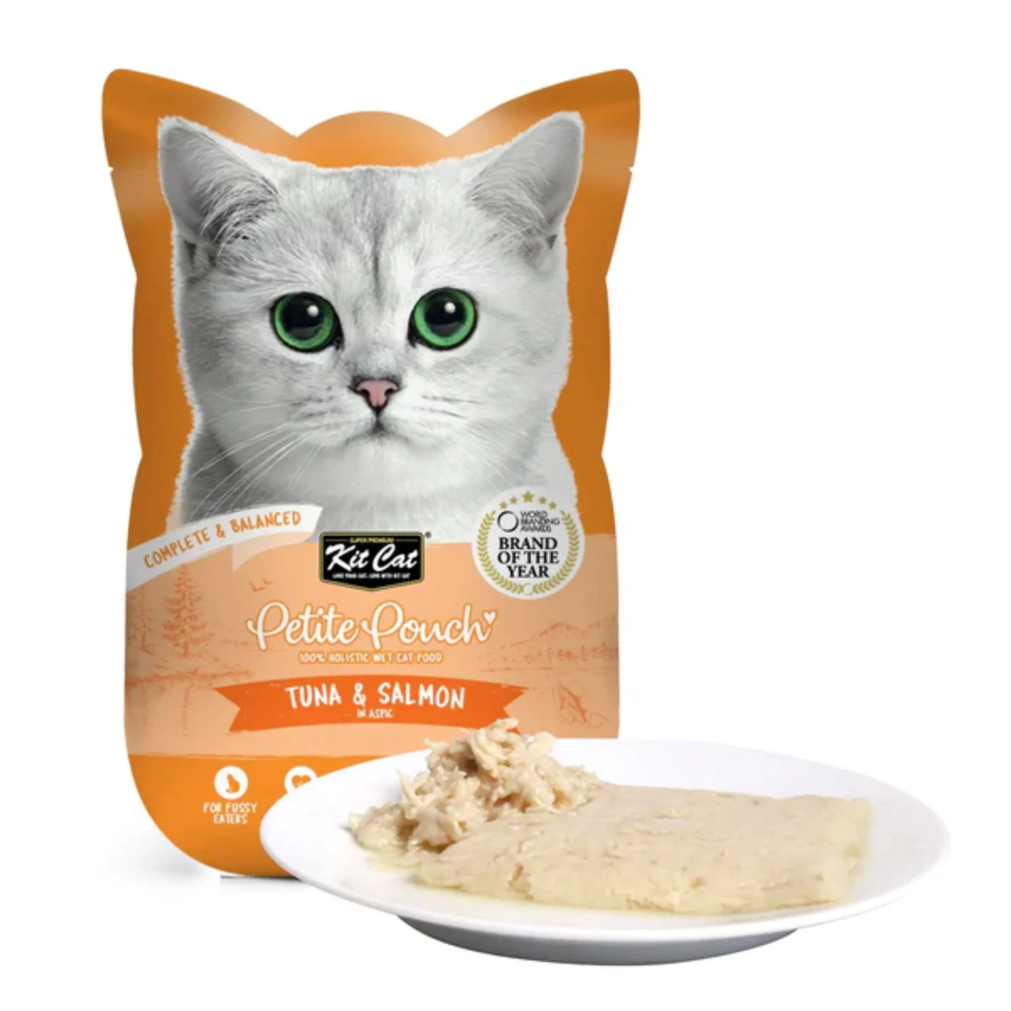Kit Cat Petite Pouch - Tuna & Salmon In Aspic Wet Cat Food 70G - Image 3