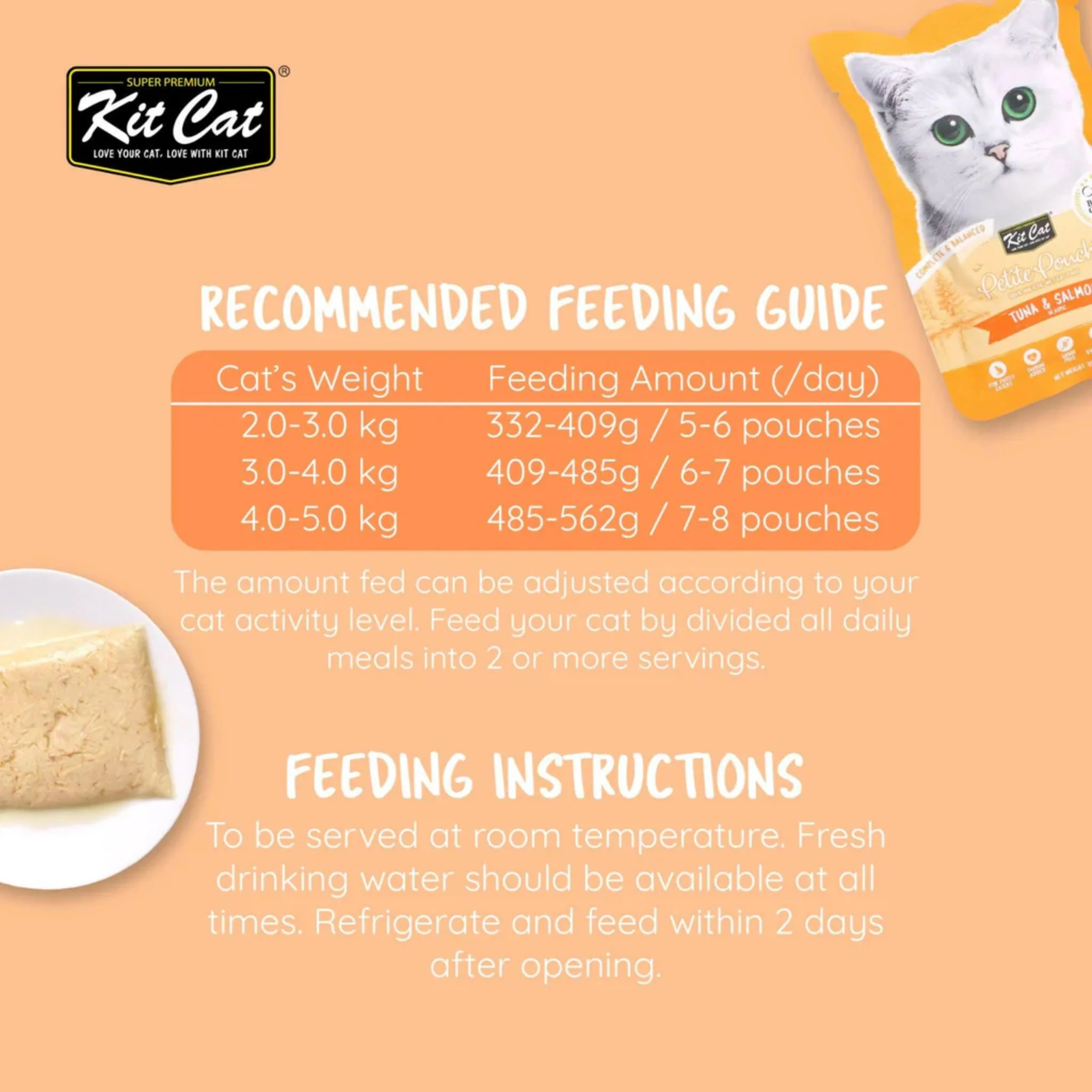 Kit Cat Petite Pouch - Tuna & Salmon In Aspic Wet Cat Food 70G - Image 4