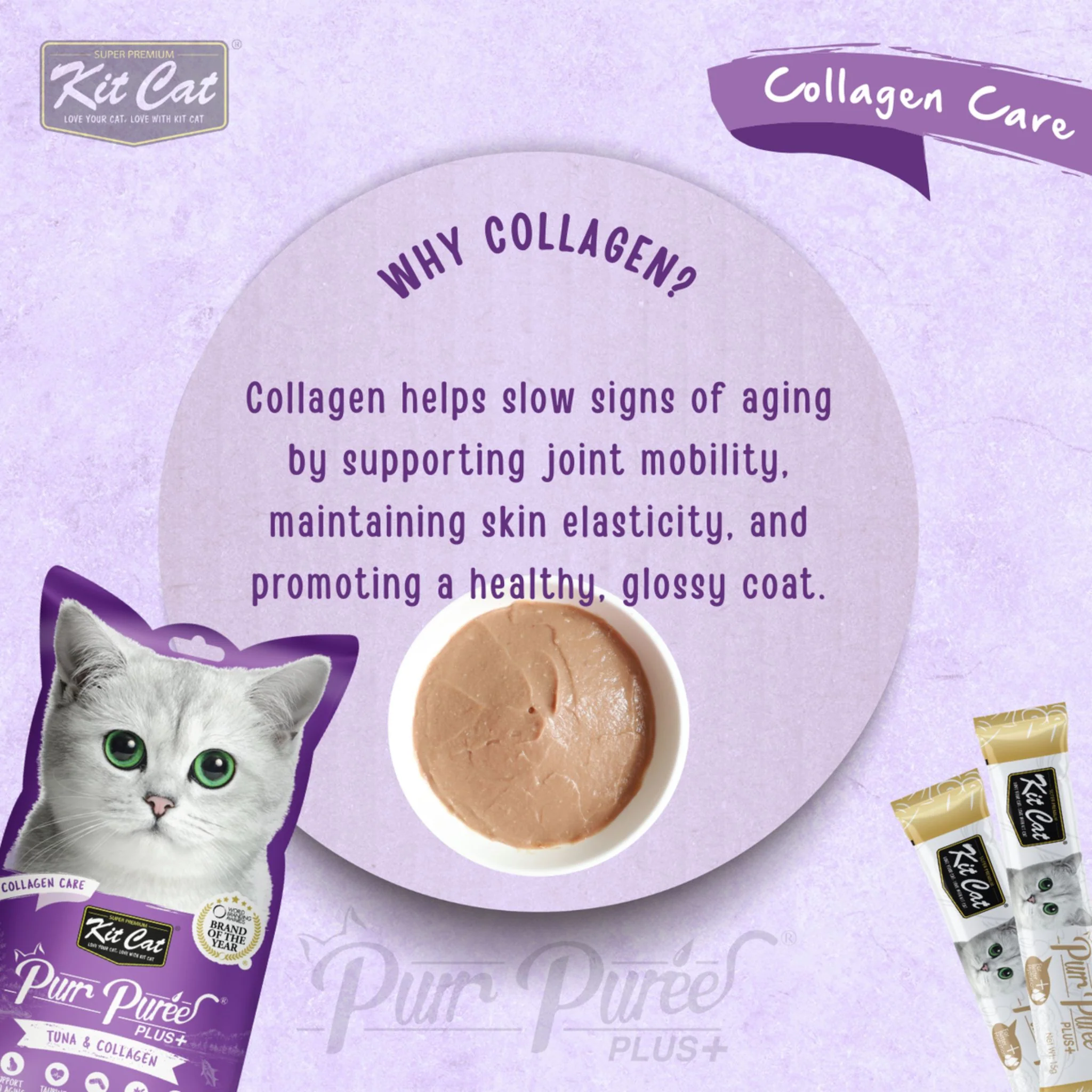 Kit Cat Puree Plus Collagen Care Tuna For Cats 60g - Image 2