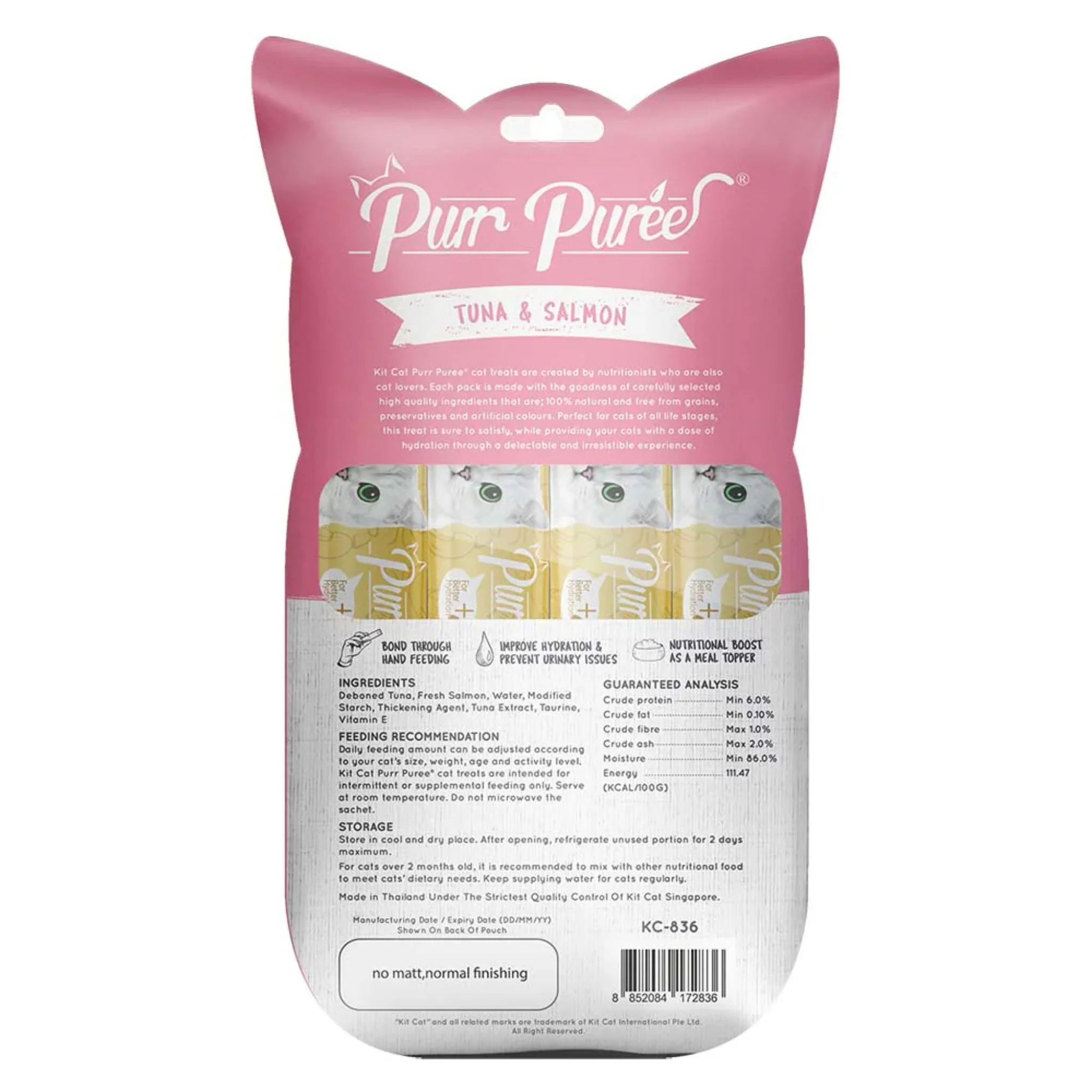 Kit Cat Puree Tuna & Salmon Cat Treats - 60g - Image 2