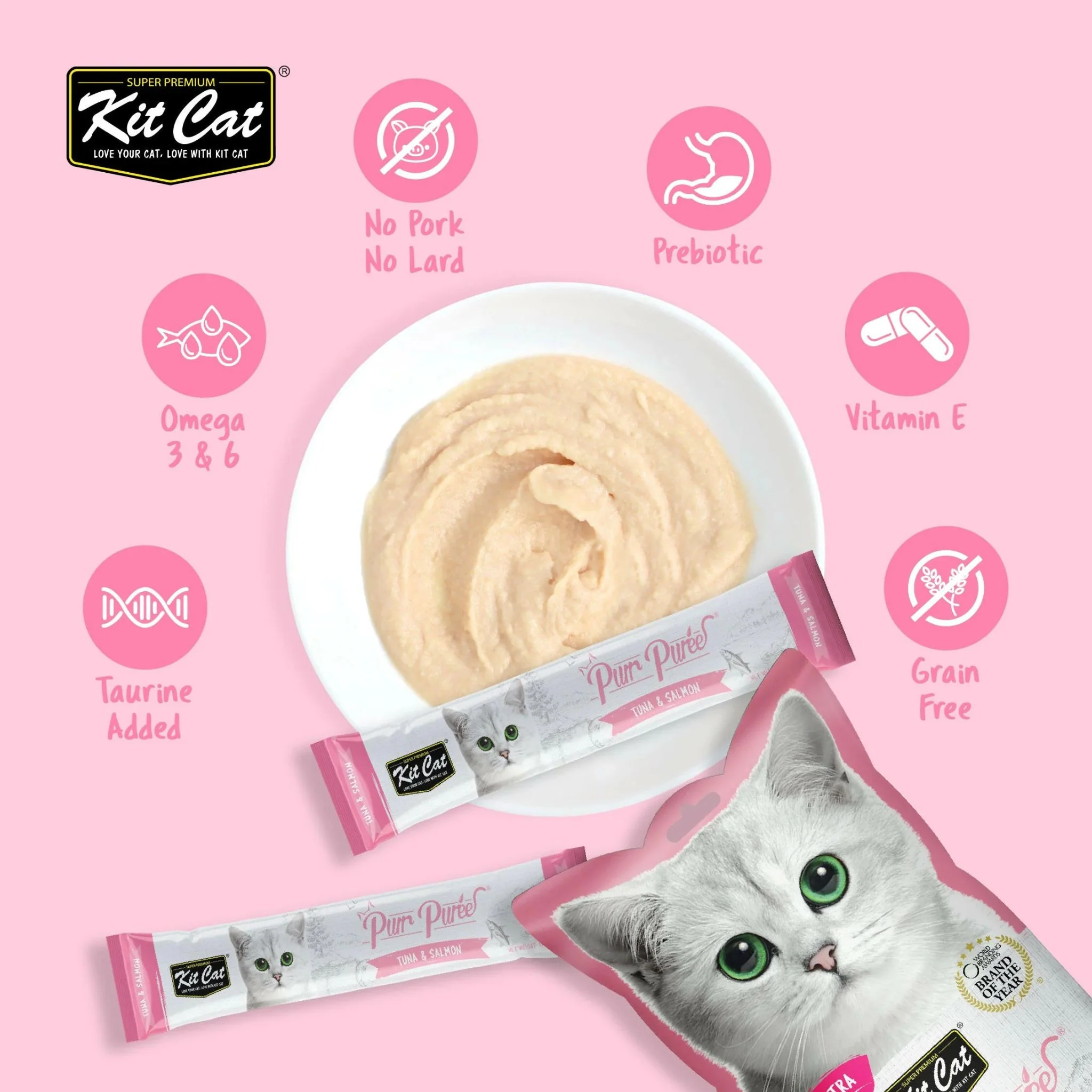 Kit Cat Puree Tuna & Salmon Cat Treats - 60g - Image 4