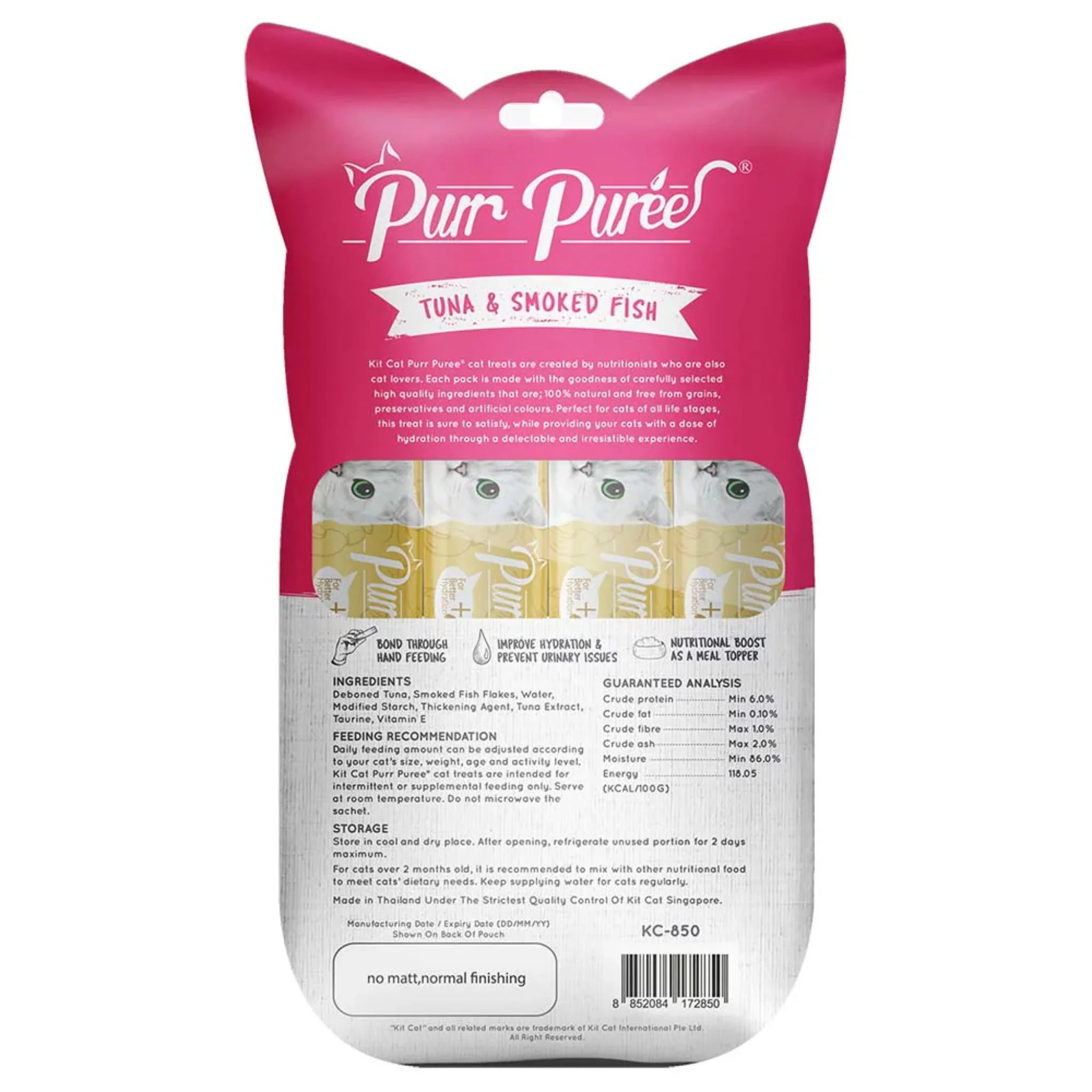 Kit Cat Purr Puree Tuna & Smoked Fish Cat Treats - 60g - Image 2