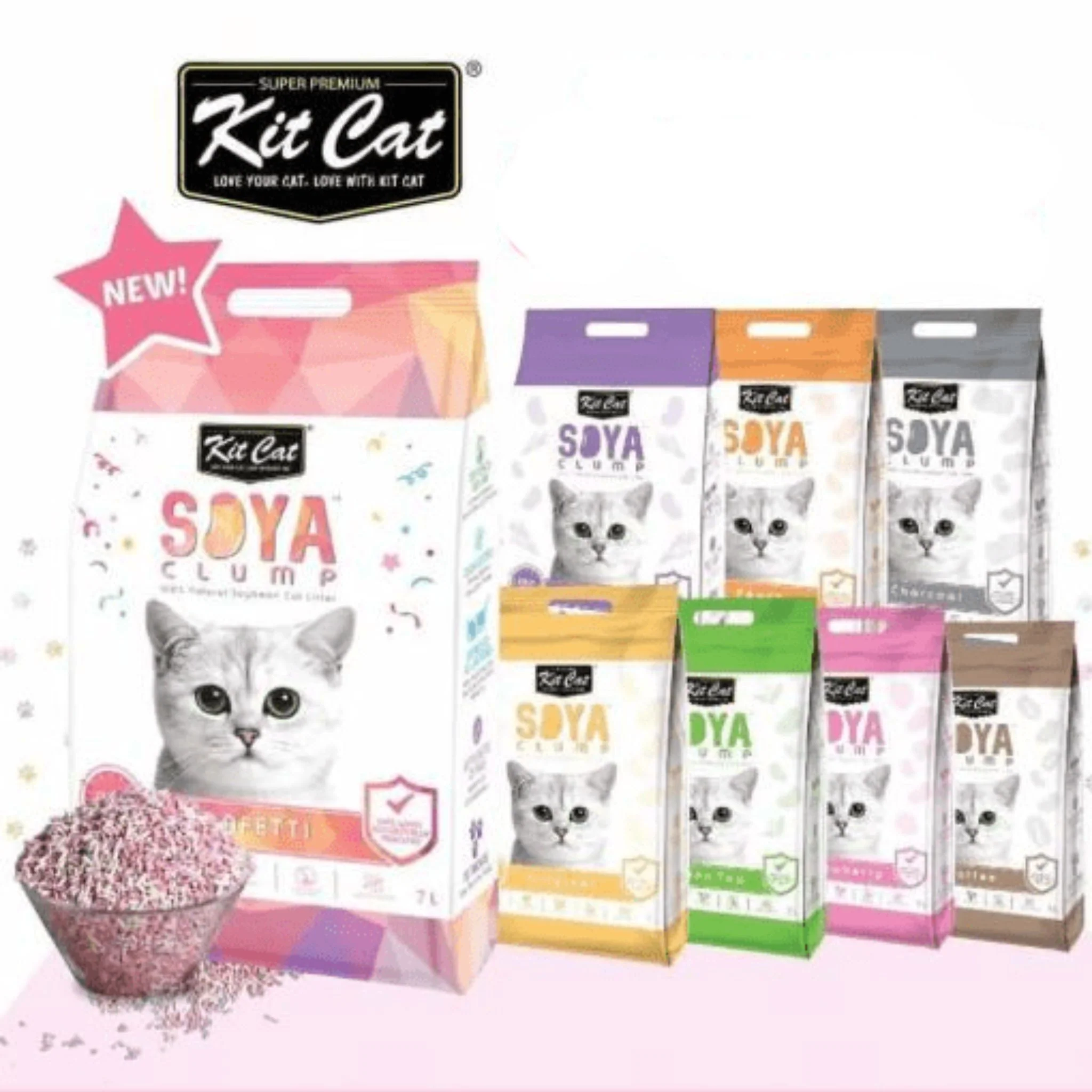 Kit Cat Soya Clump Soybean Cat Litter - Green Tea 7L - Image 3