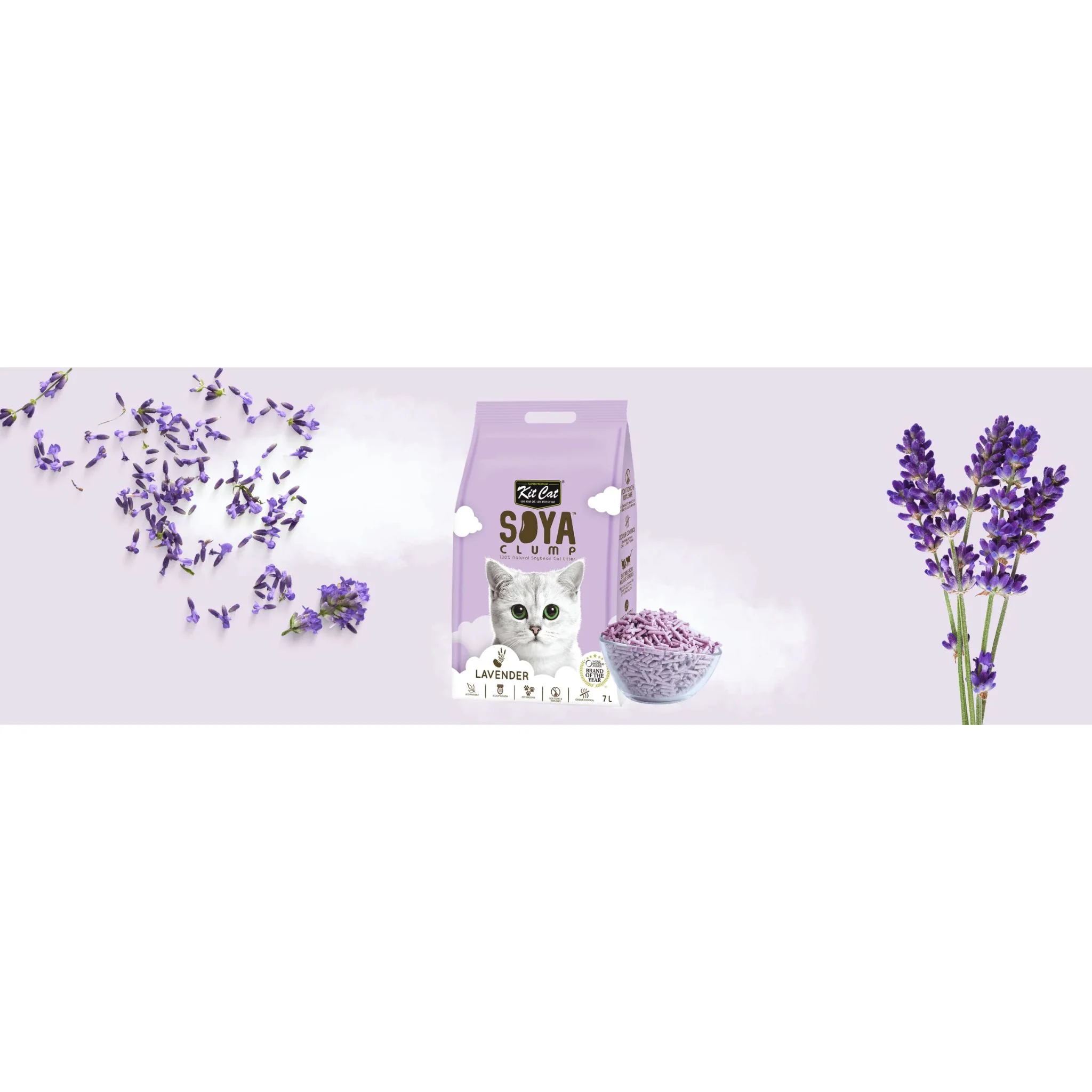 Kit Cat Soya Clump Soybean Lavender Scented Cat Litter - 7 L - Image 3