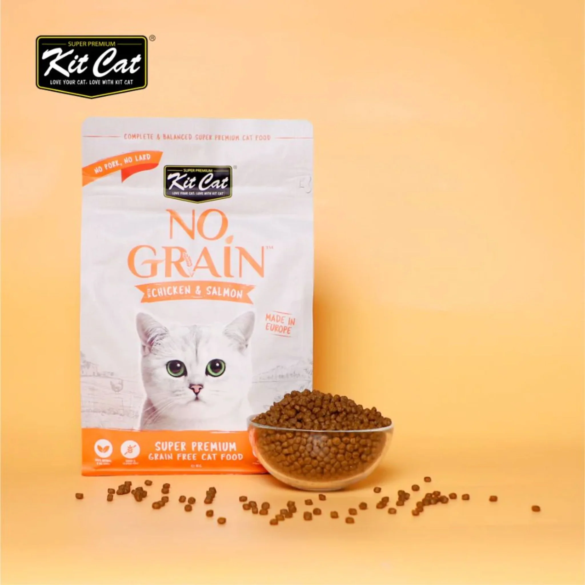 Kit Cat No Grain Chicken & Salmon Super Premium Cat Dry Food - Image 2