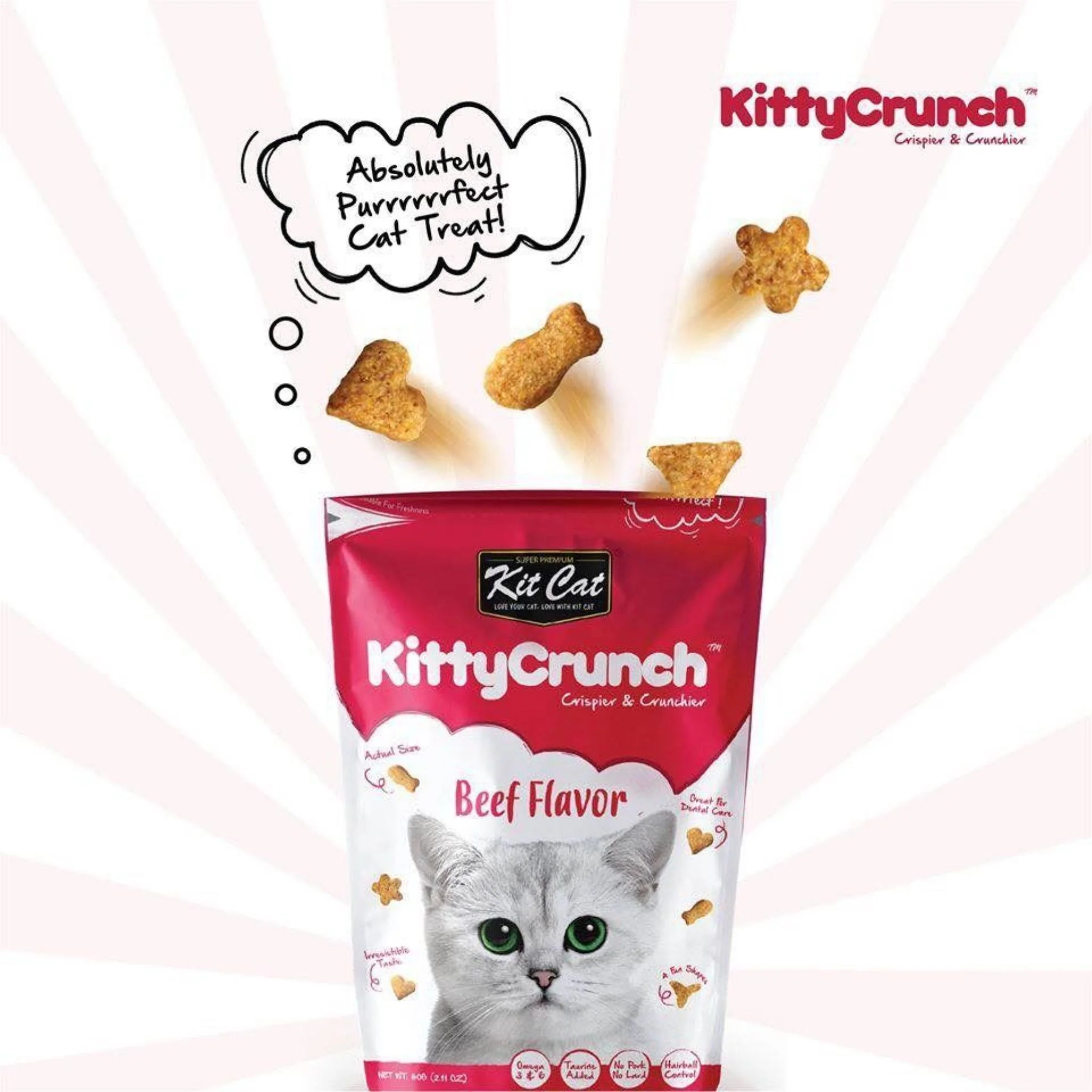 Kit Cat Kitty Crunch Beef Flavor Cat Treat - 60g - Image 4