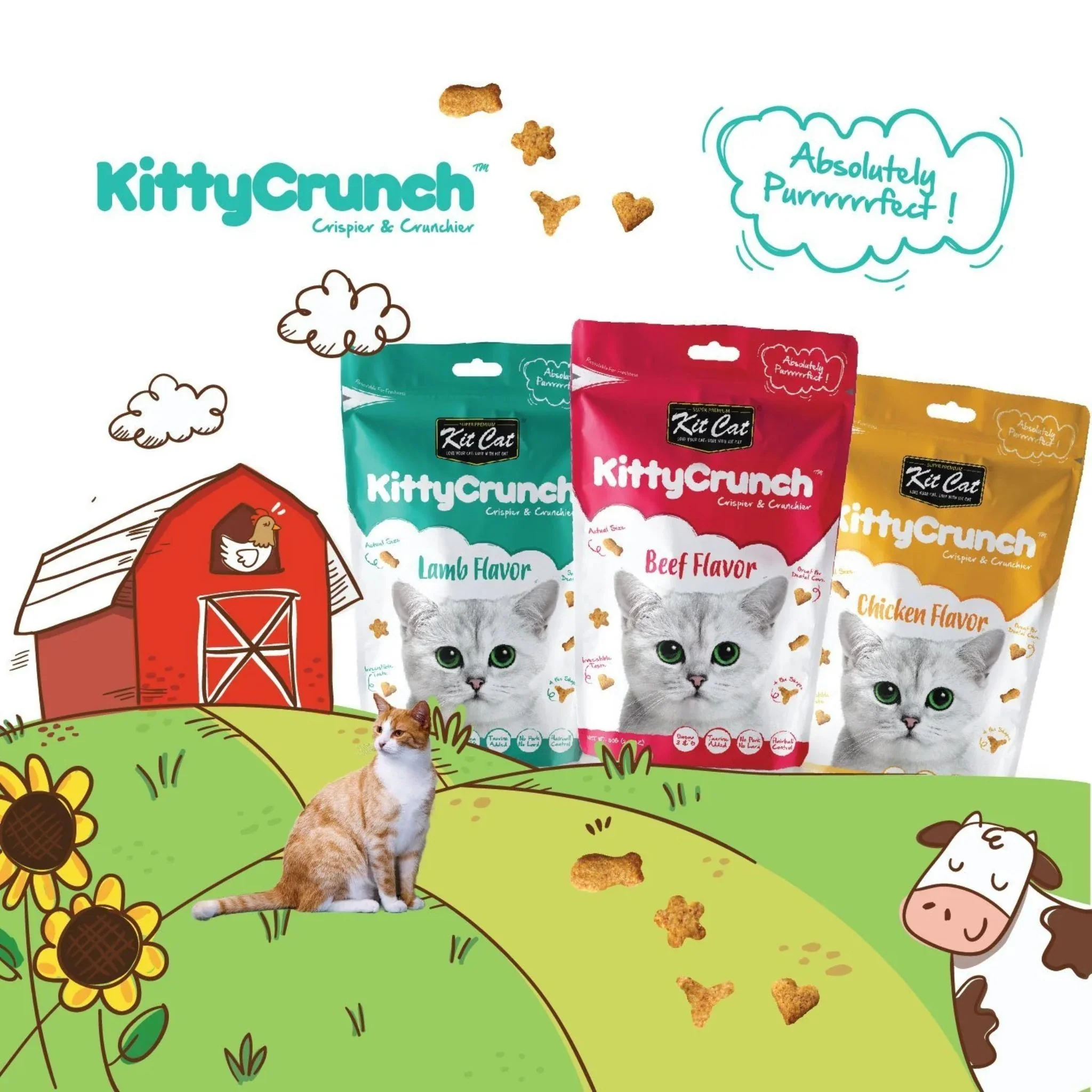 Kit Cat Kitty Crunch Lamb Flavour Cat Treats - 60g - Image 3