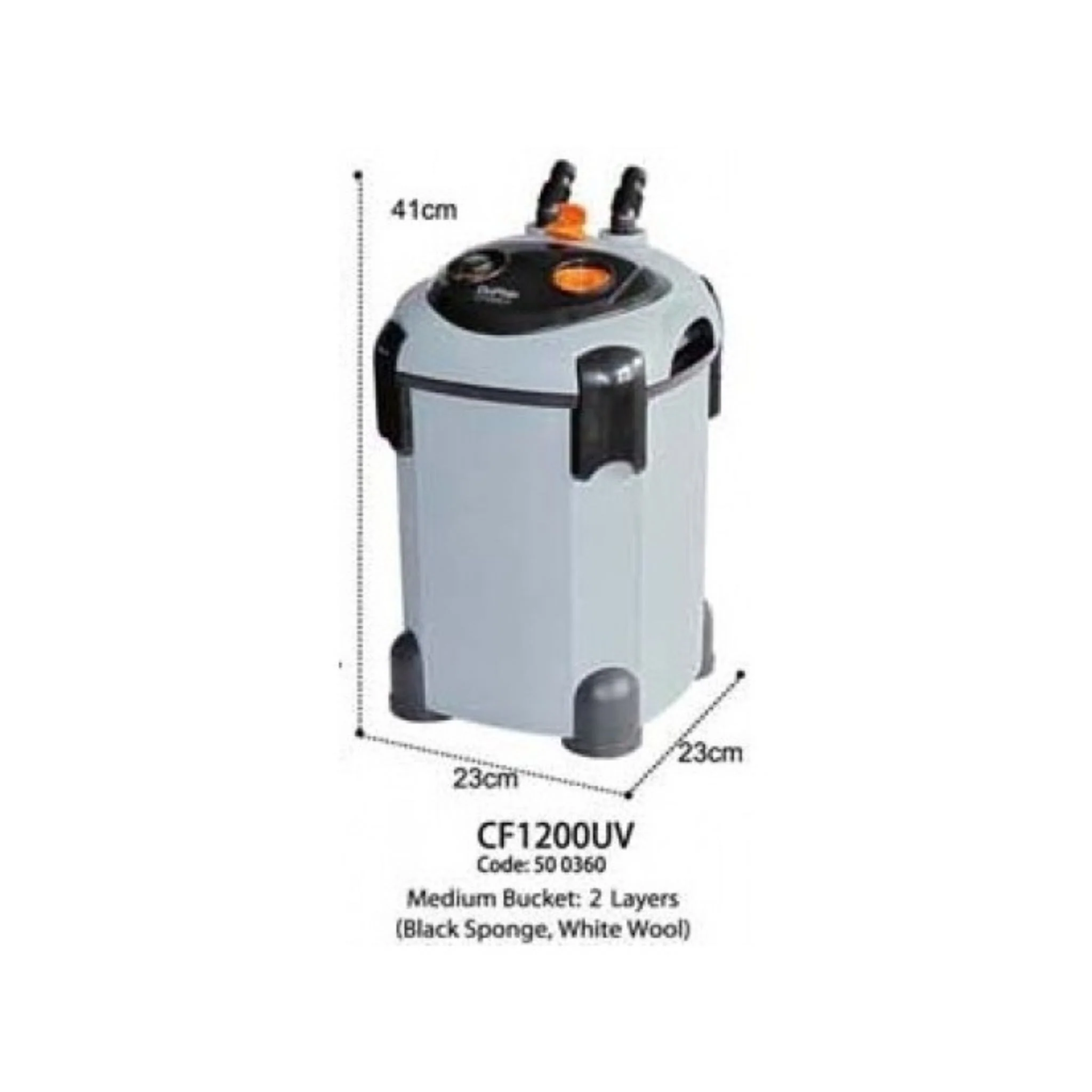 KW Zone Dophin Canister Filter For Aquarium CF1200 - 1200L/H - Image 5