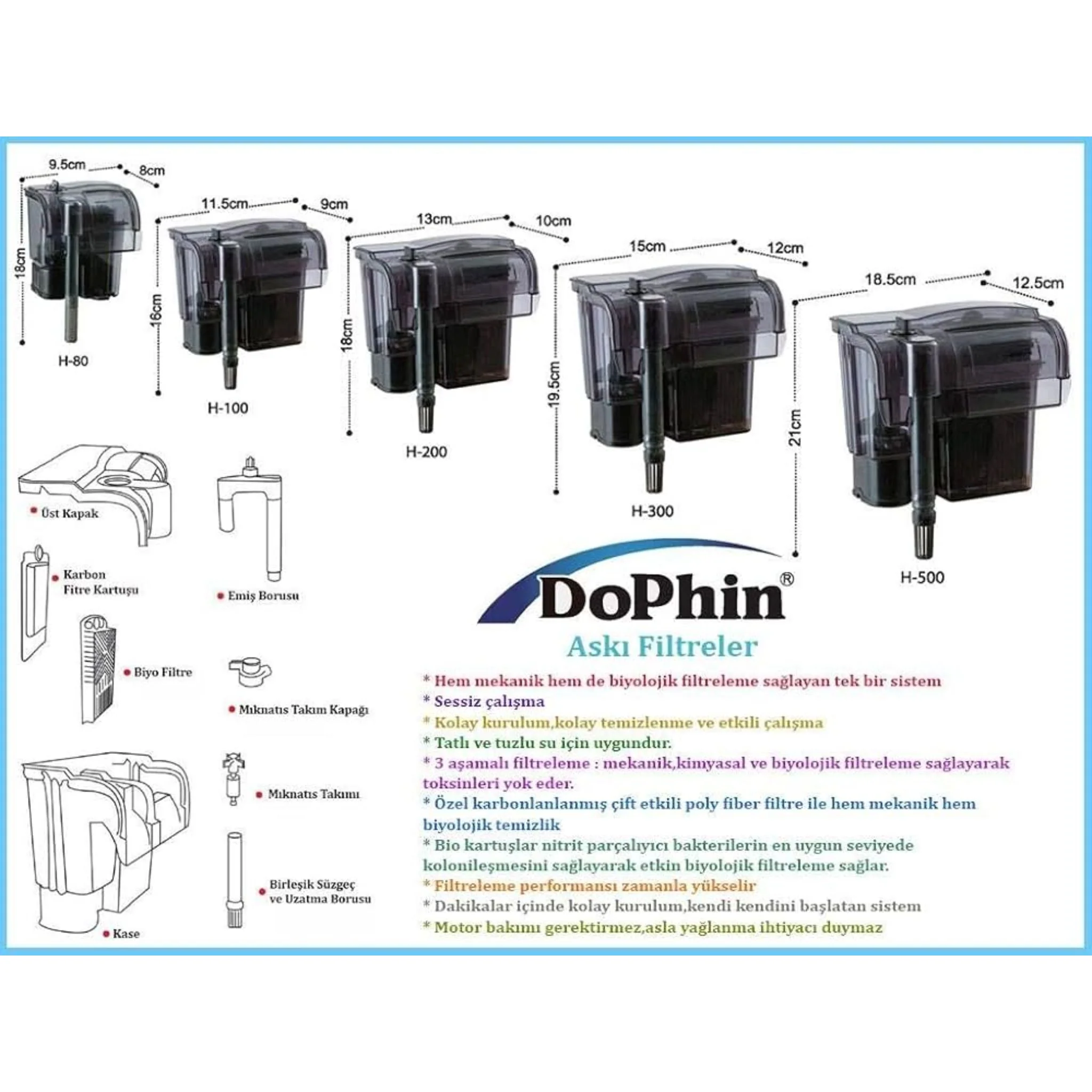 KW Zone Dophin Hanging Aquarium Filter - Image 5