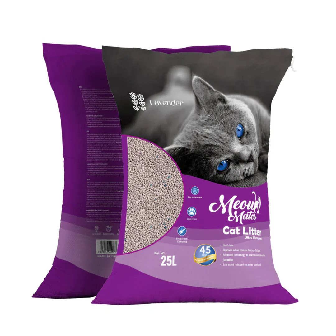 Meow Mates Bentonite Cat Litter Lavender Scent - 20kg - Image 2