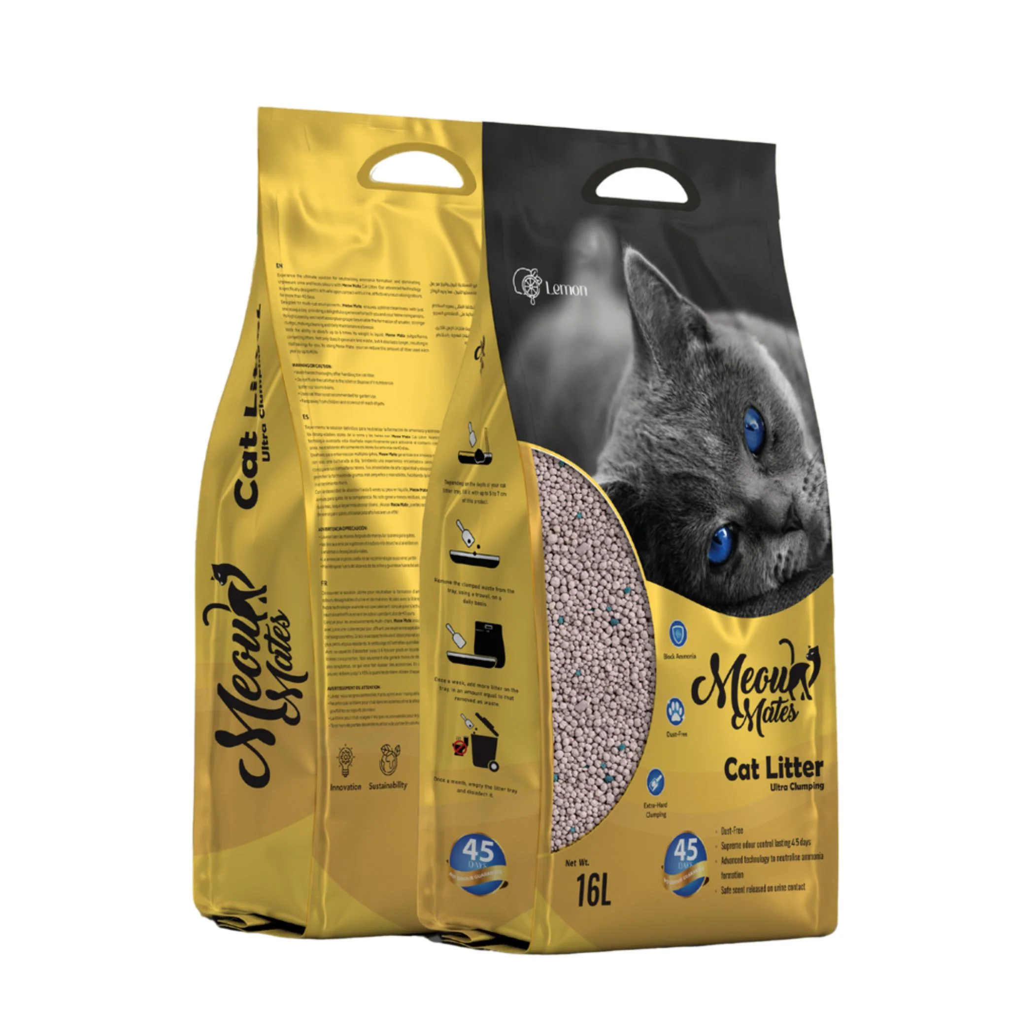 Meow Mates Bentonite Cat Litter Lemon Scent - 10kg - Image 2