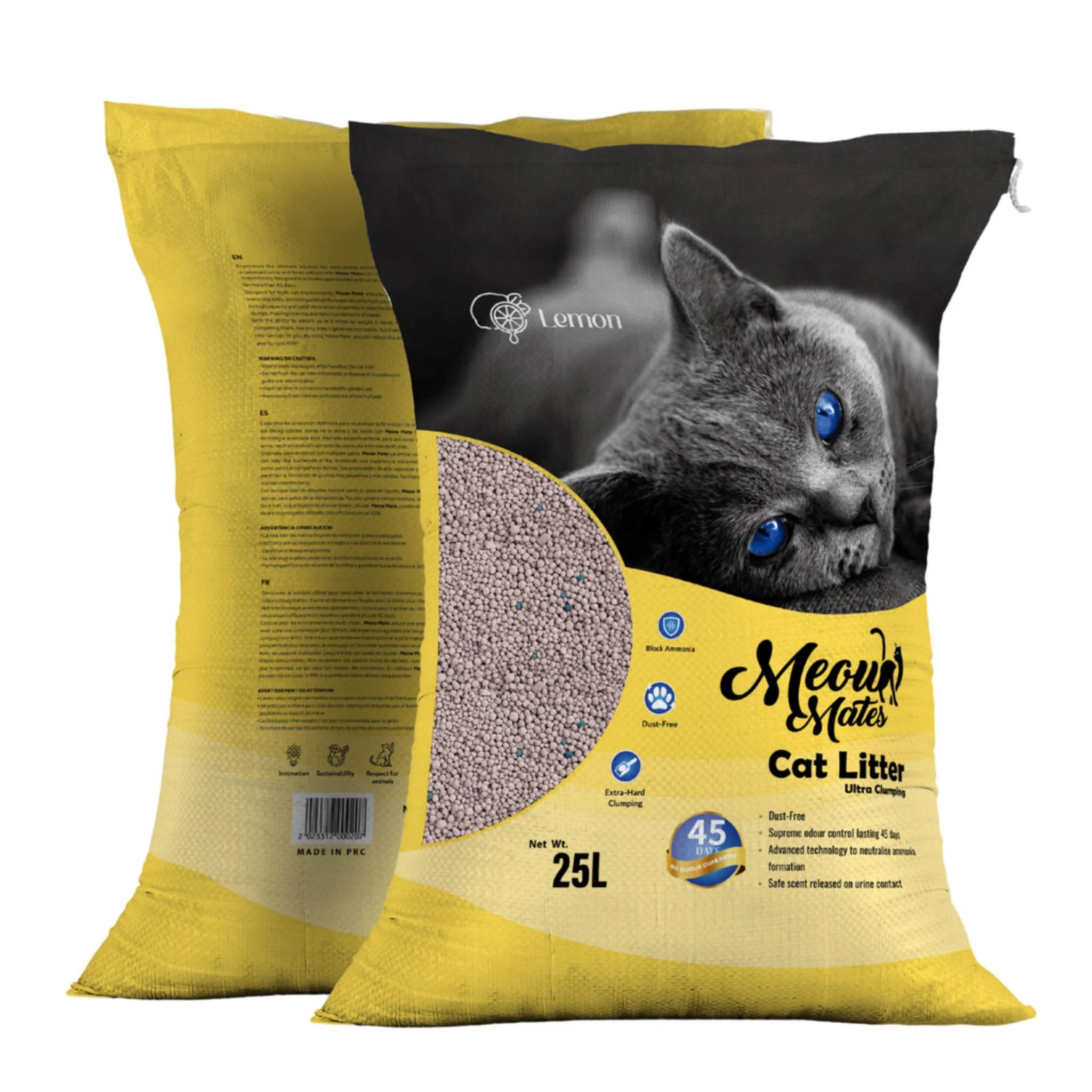 Meow Mates Bentonite Cat Litter Lemon Scent - 20kg - Image 2