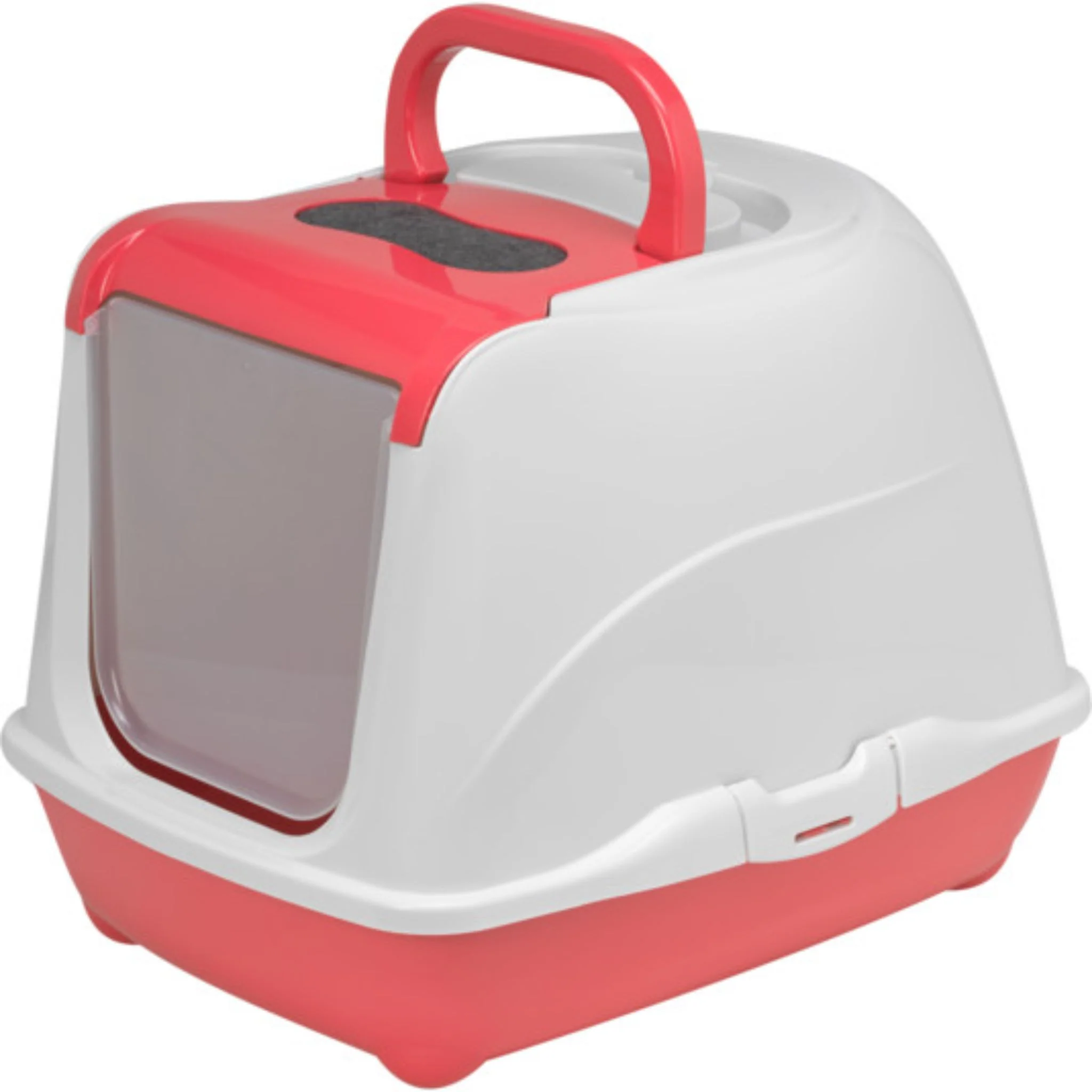 Moderna Flip Cat Hooded Litter Tray Jumbo Spicy Coral - 57.8x43.9x41.5cm - Image 3